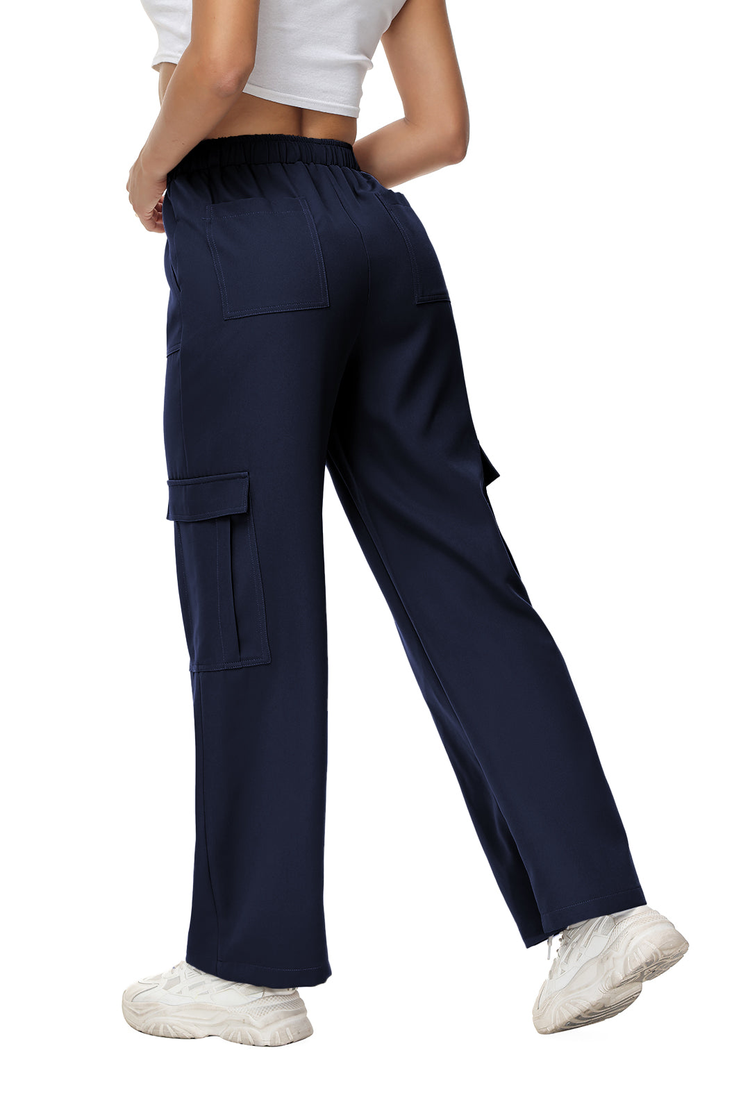 Cakulo Women's Wide Straight Leg Pants with 6 Pockets