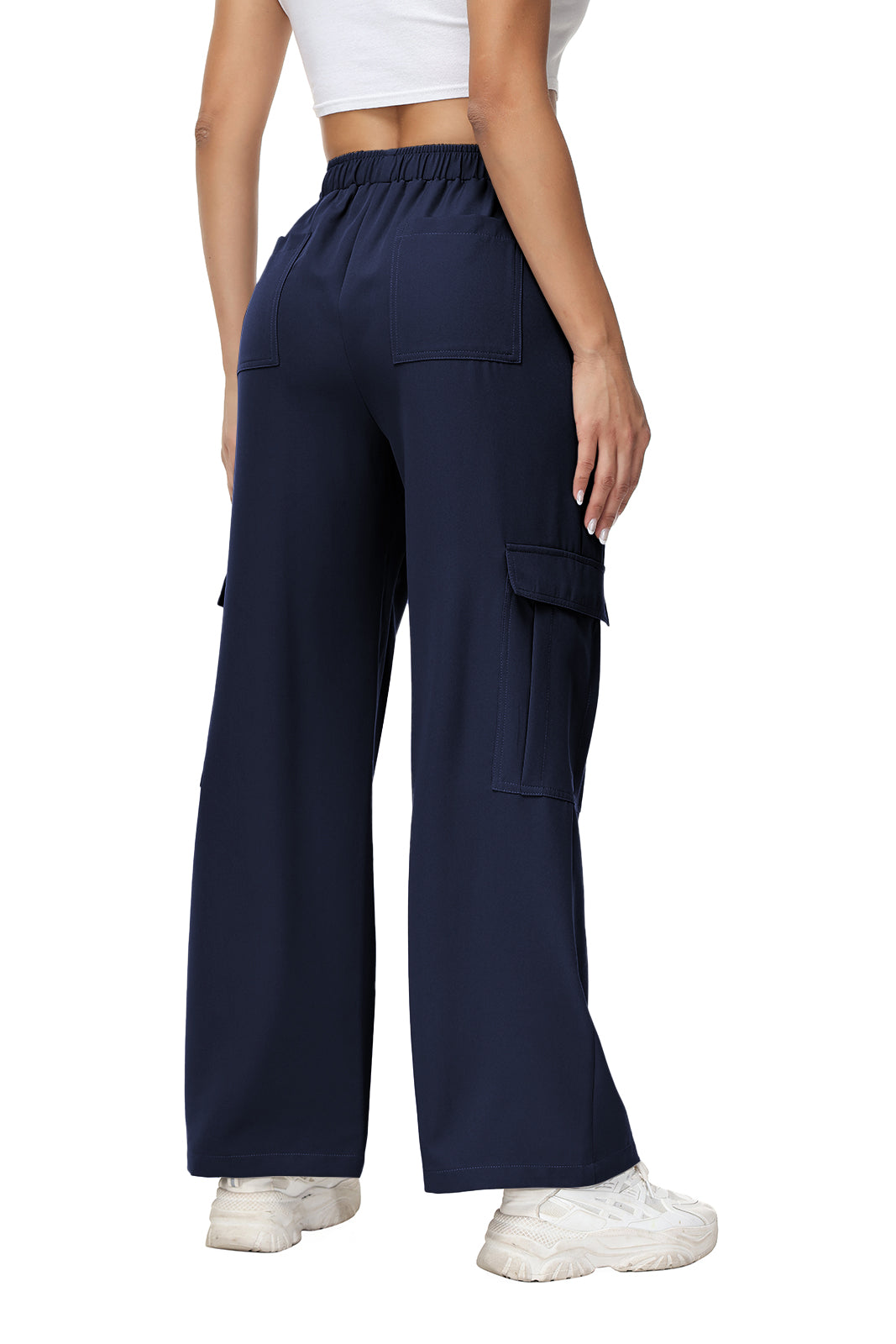 Cakulo Women's Wide Straight Leg Pants with 6 Pockets