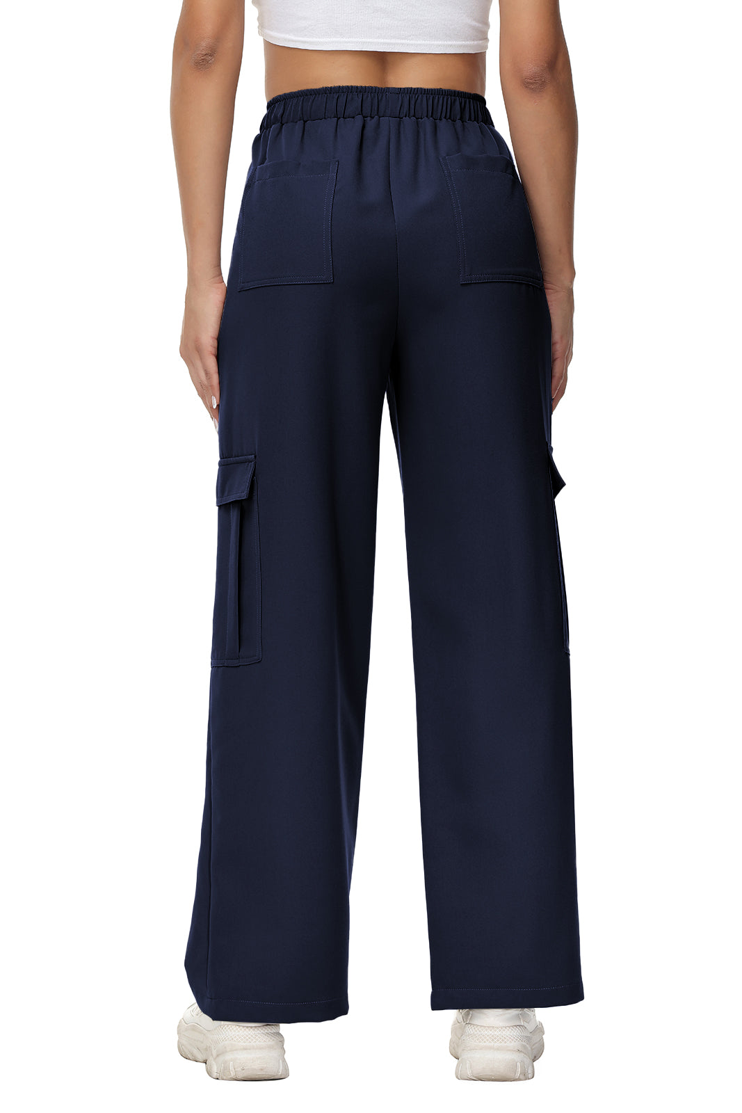 Cakulo Women's Wide Straight Leg Pants with 6 Pockets