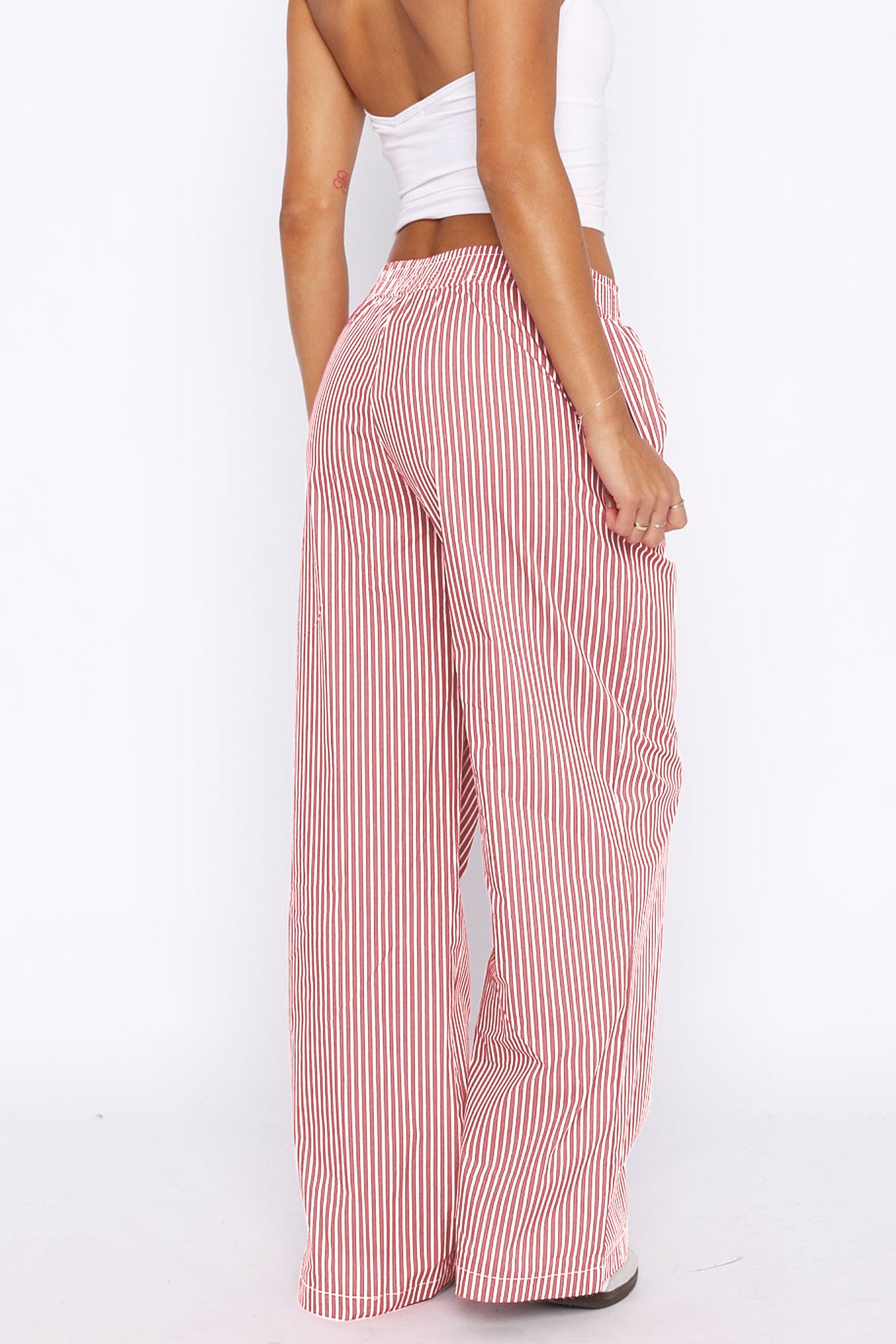Cakulo Women's Casual Striped Wide-Leg Lounge Pants