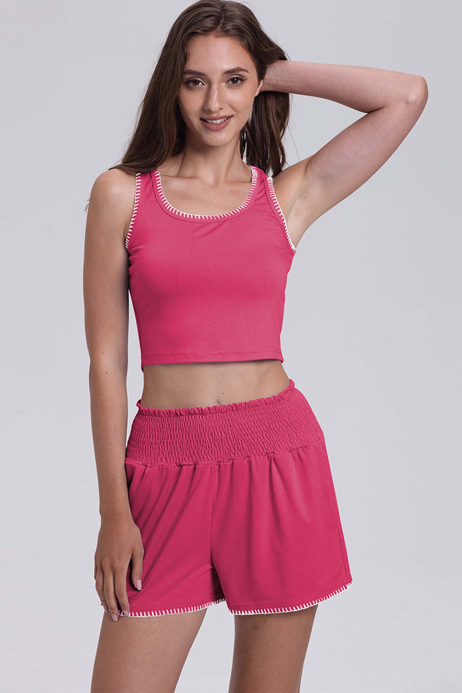 Cakulo Women’s 2-Piece Summer Athletic Set – Tank Top & Workout Shorts
