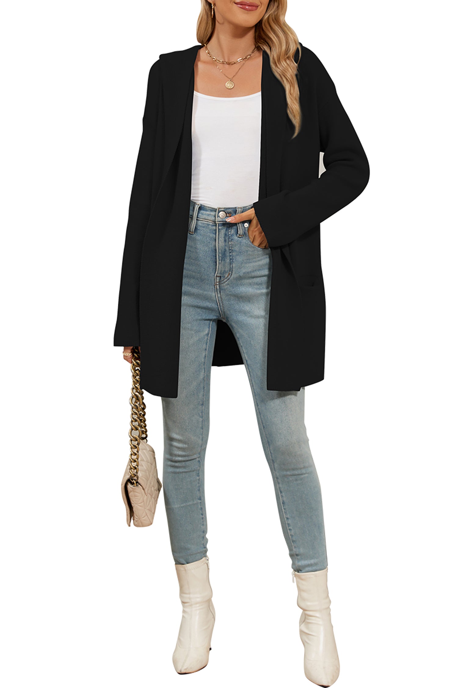 Cakulo Women's Oversized Hooded Cardigan Sweater