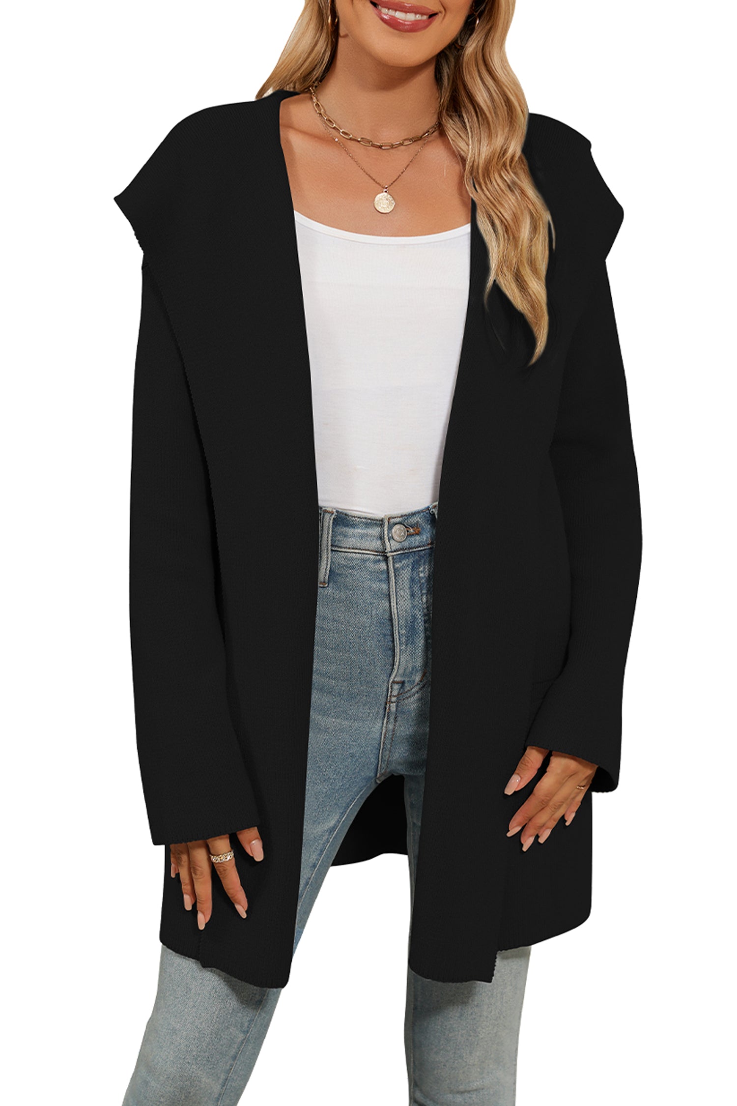 Cakulo Women's Oversized Hooded Cardigan Sweater