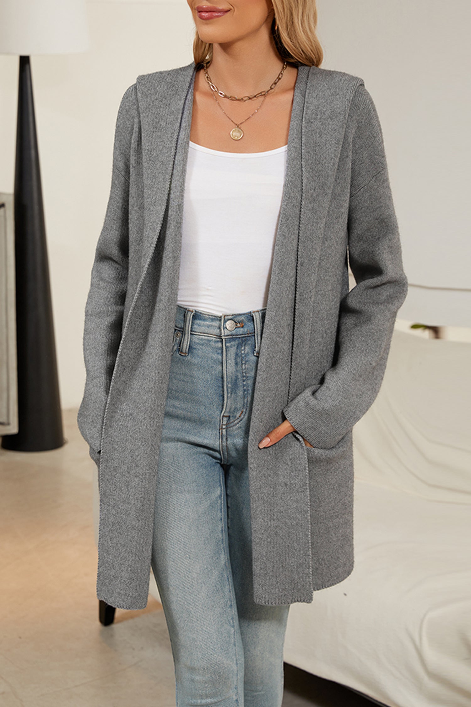 Cakulo Women's Oversized Hooded Cardigan Sweater