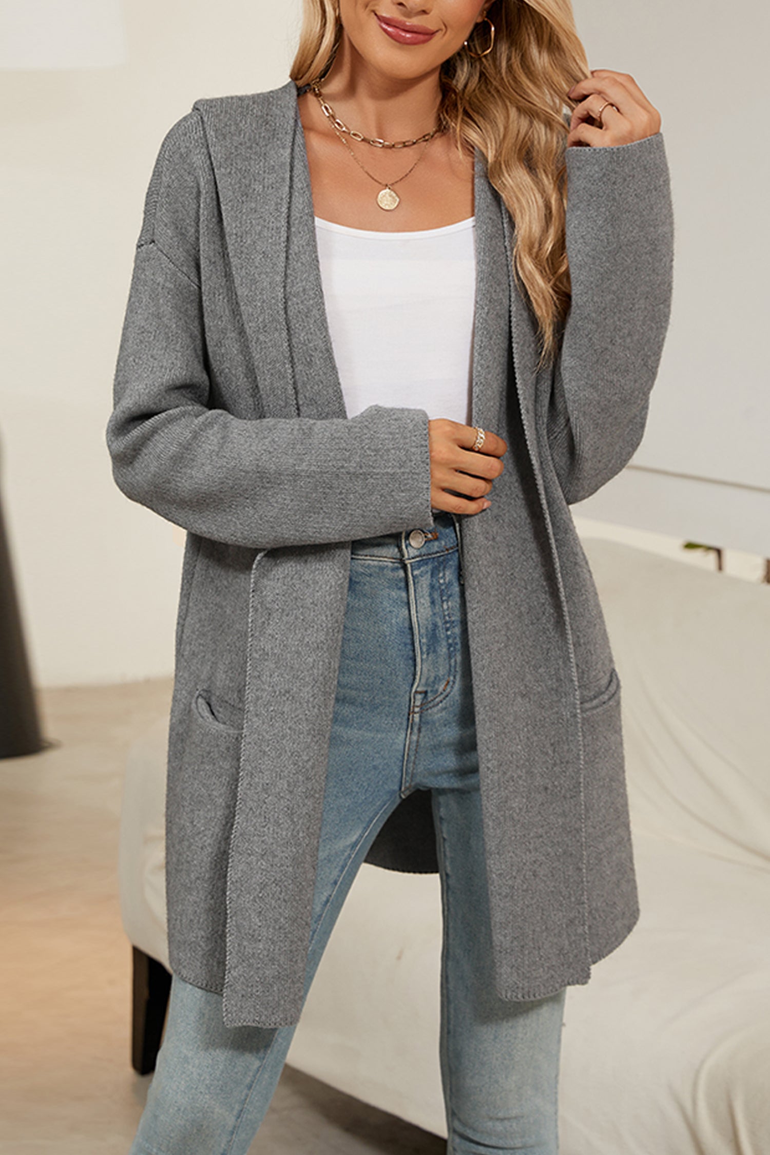Cakulo Women's Oversized Hooded Cardigan Sweater