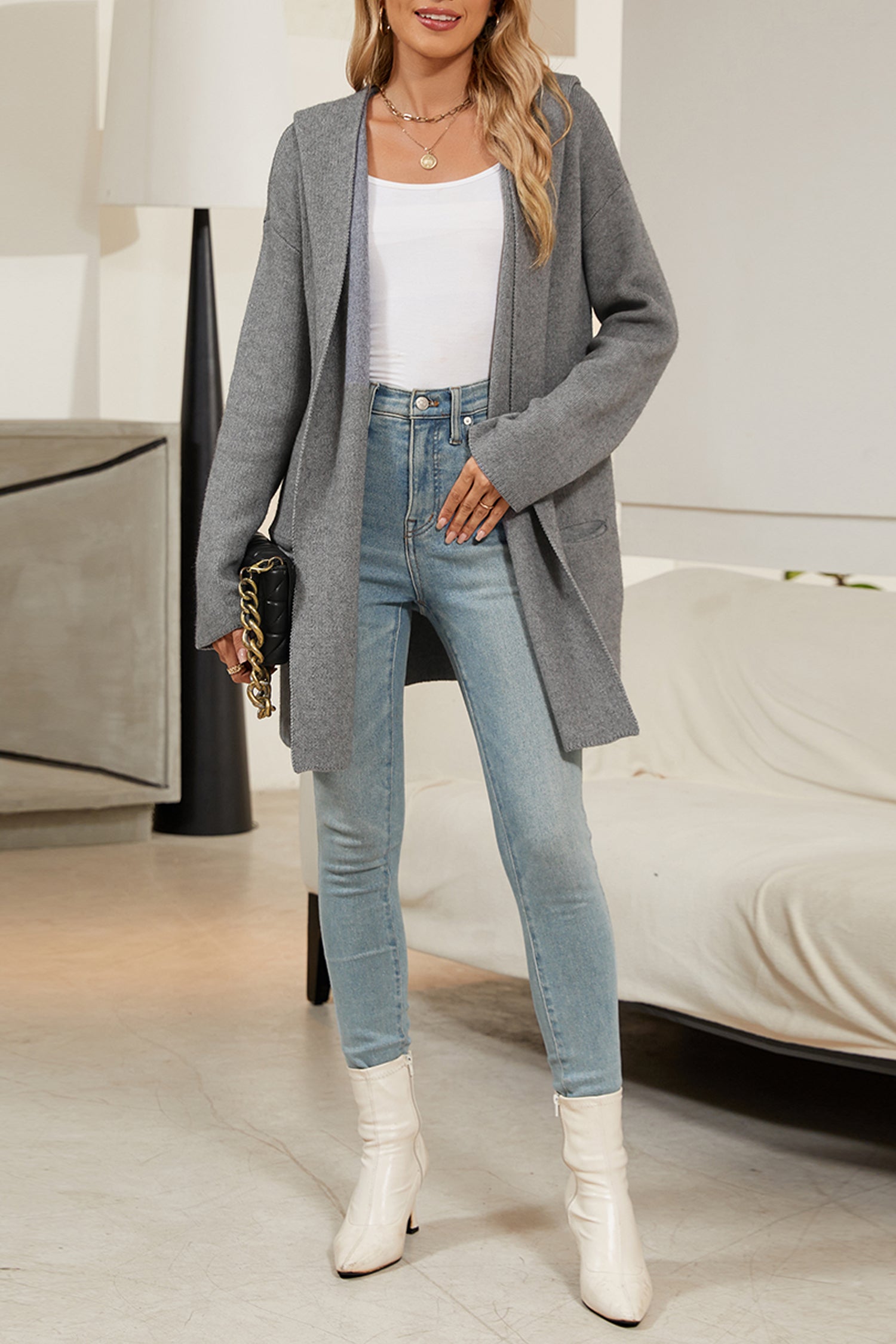 Cakulo Women's Oversized Hooded Cardigan Sweater