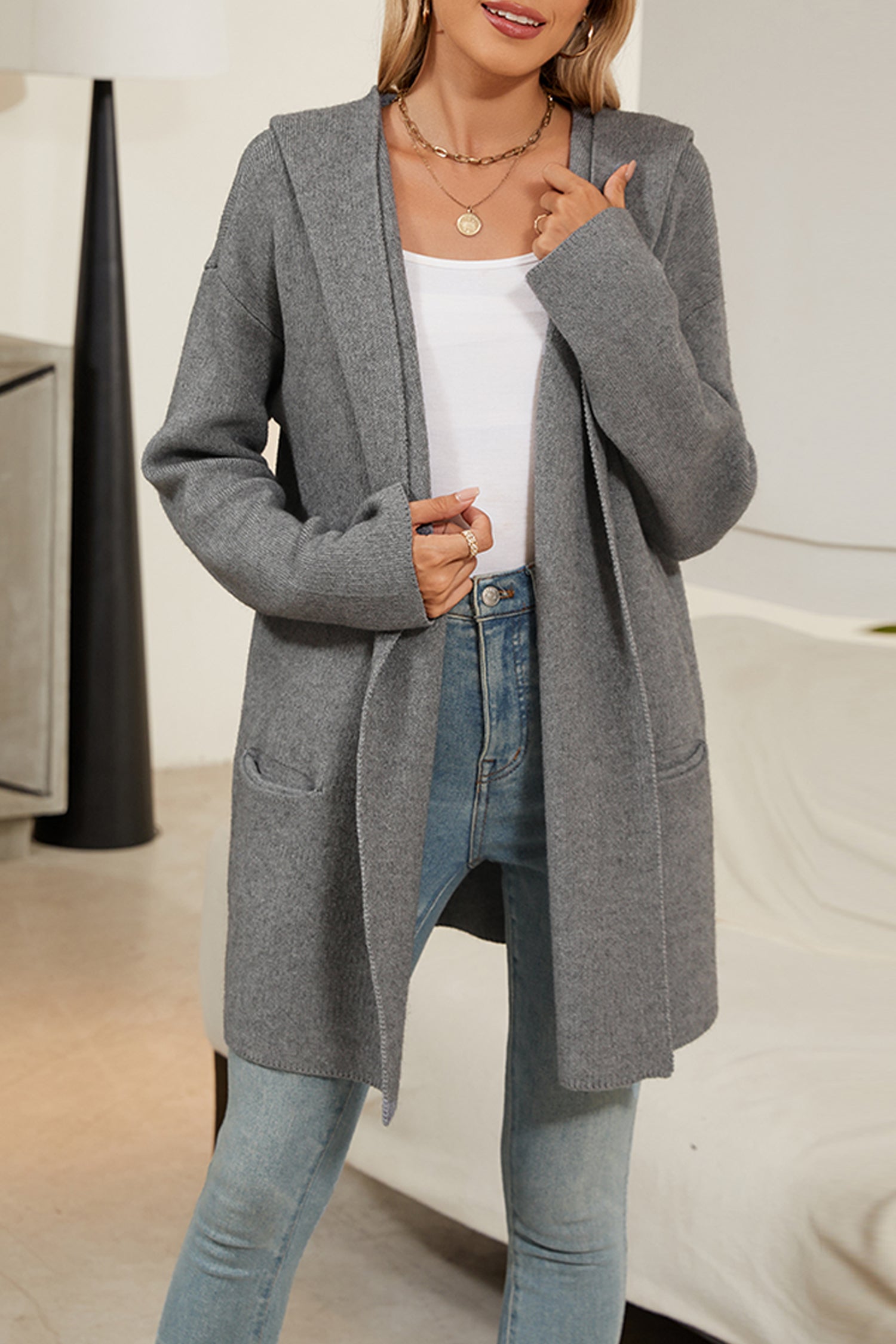 Cakulo Women's Oversized Hooded Cardigan Sweater