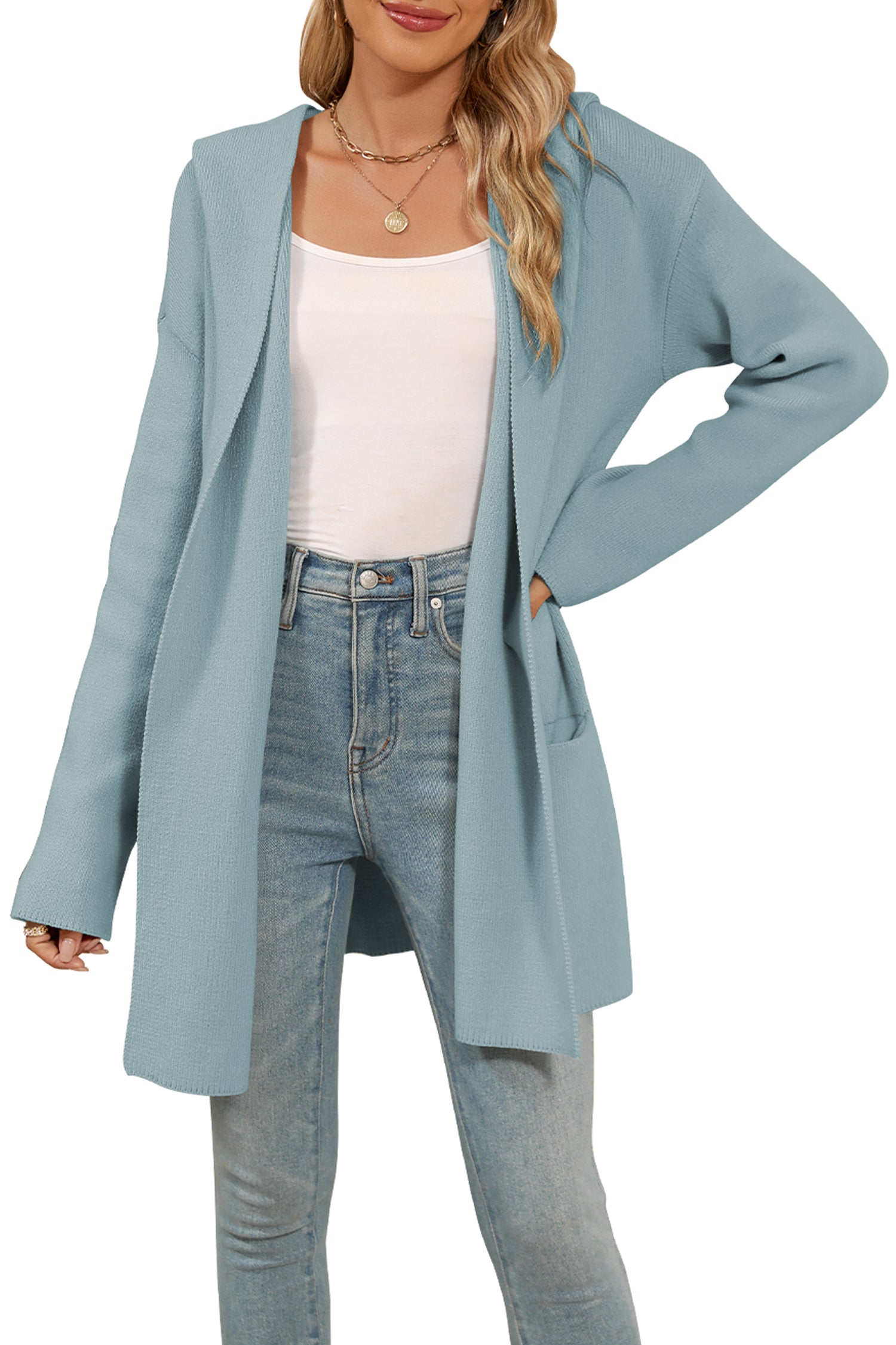 Cakulo Women's Oversized Hooded Cardigan Sweater