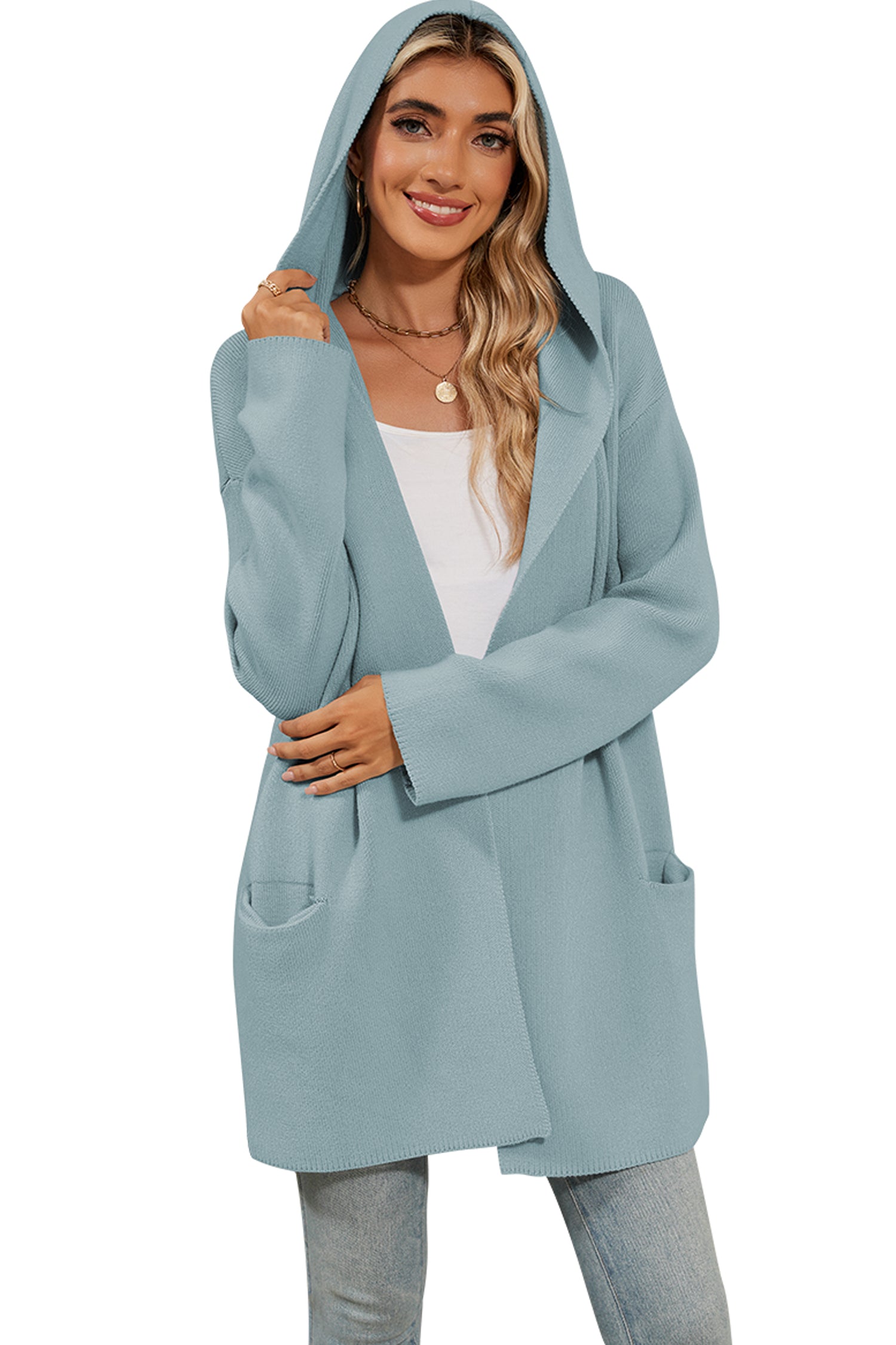 Cakulo Women's Oversized Hooded Cardigan Sweater