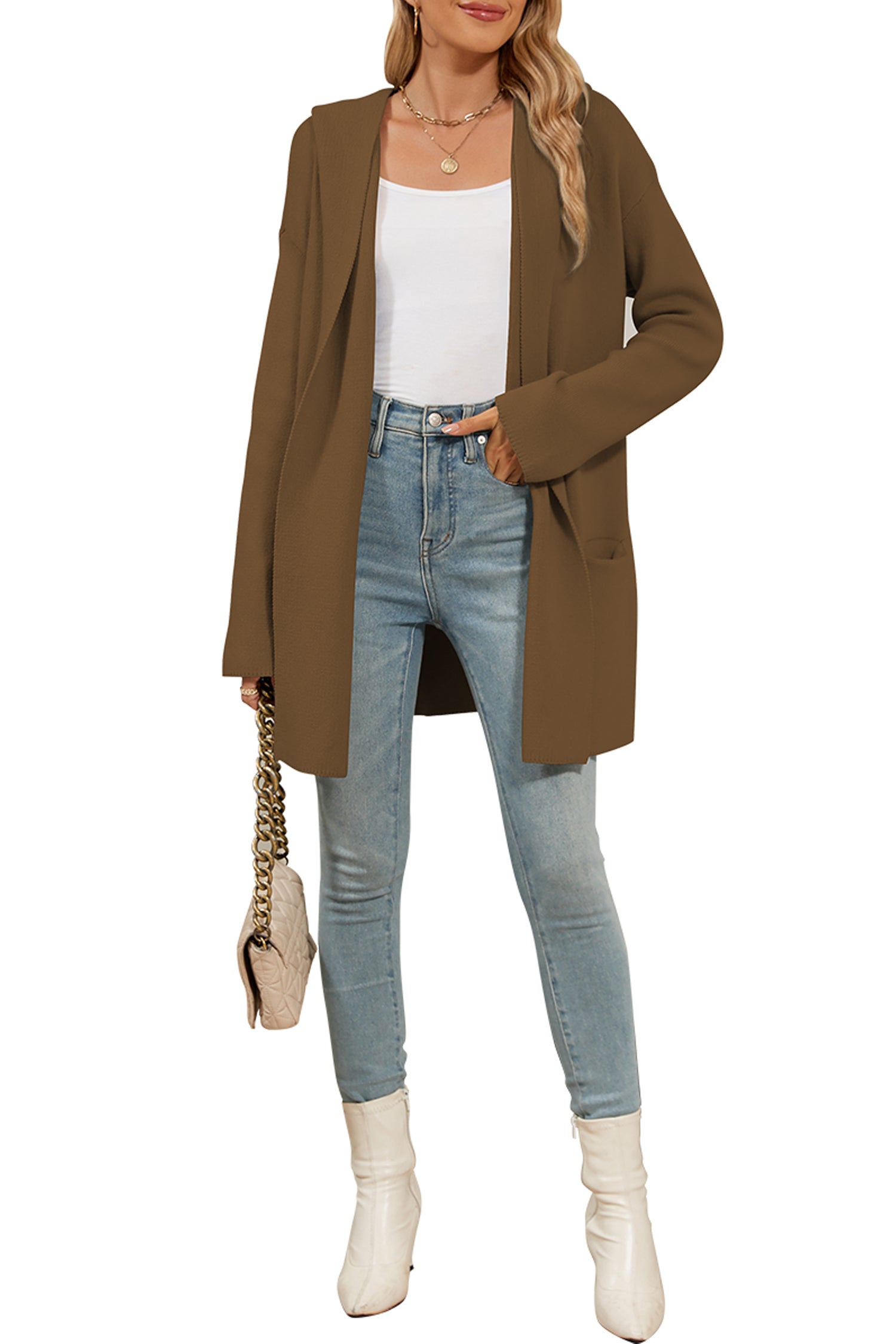 Cakulo Women's Oversized Hooded Cardigan Sweater
