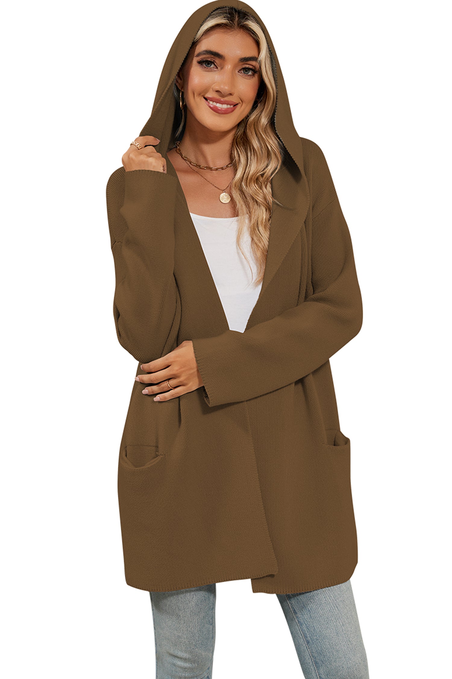 Cakulo Women's Oversized Hooded Cardigan Sweater