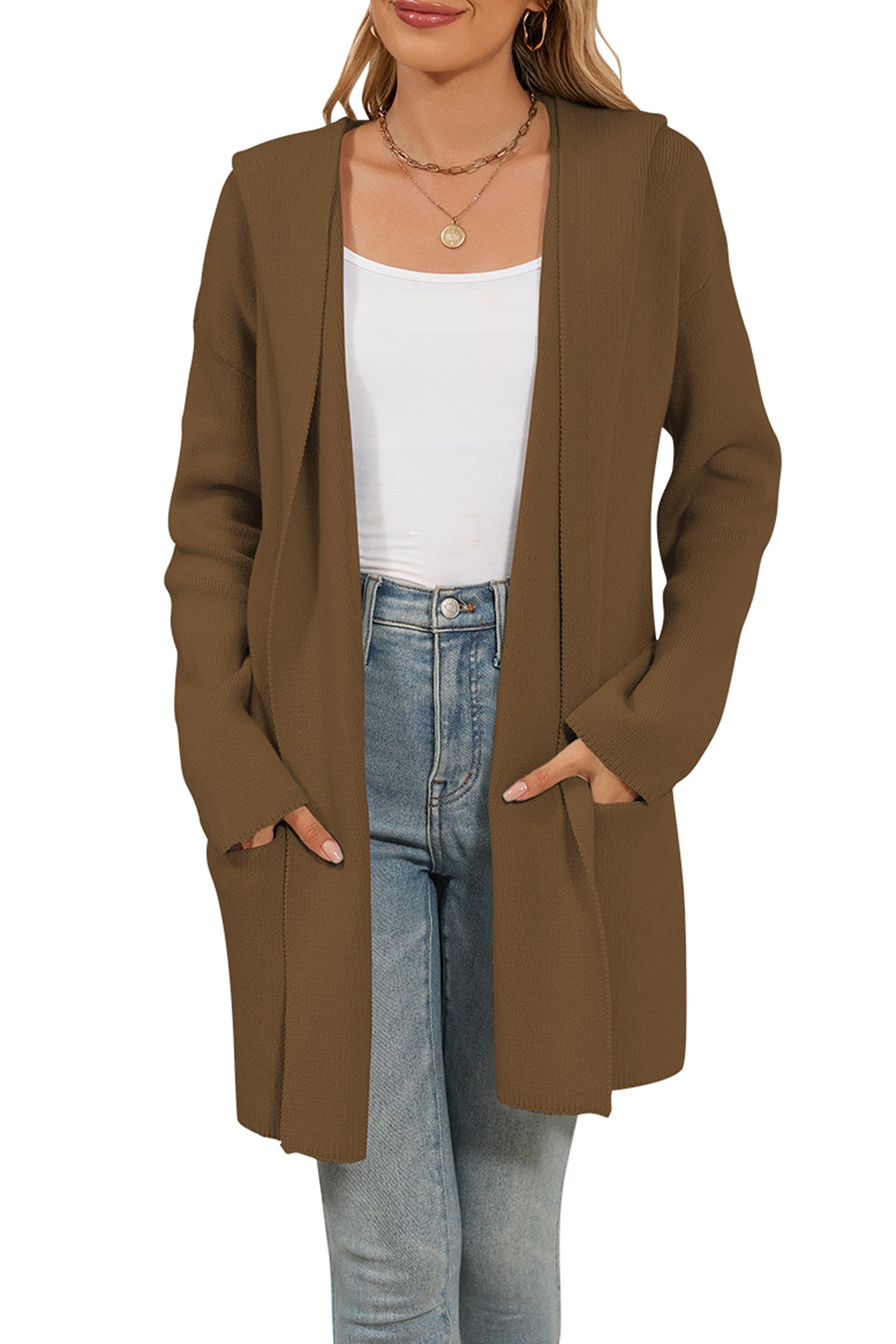 Cakulo Women's Oversized Hooded Cardigan Sweater