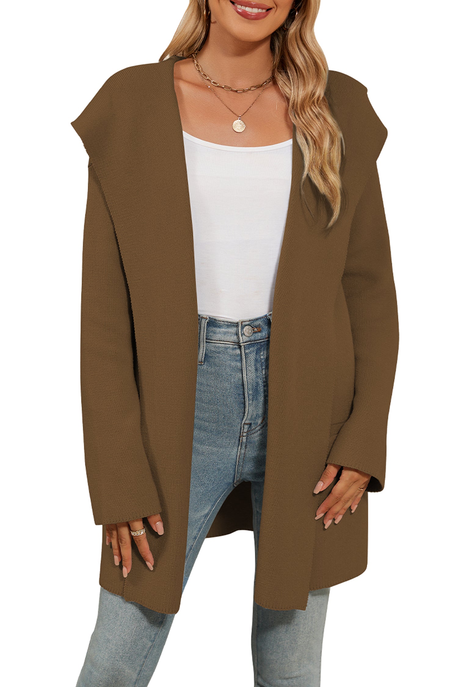 Cakulo Women's Oversized Hooded Cardigan Sweater