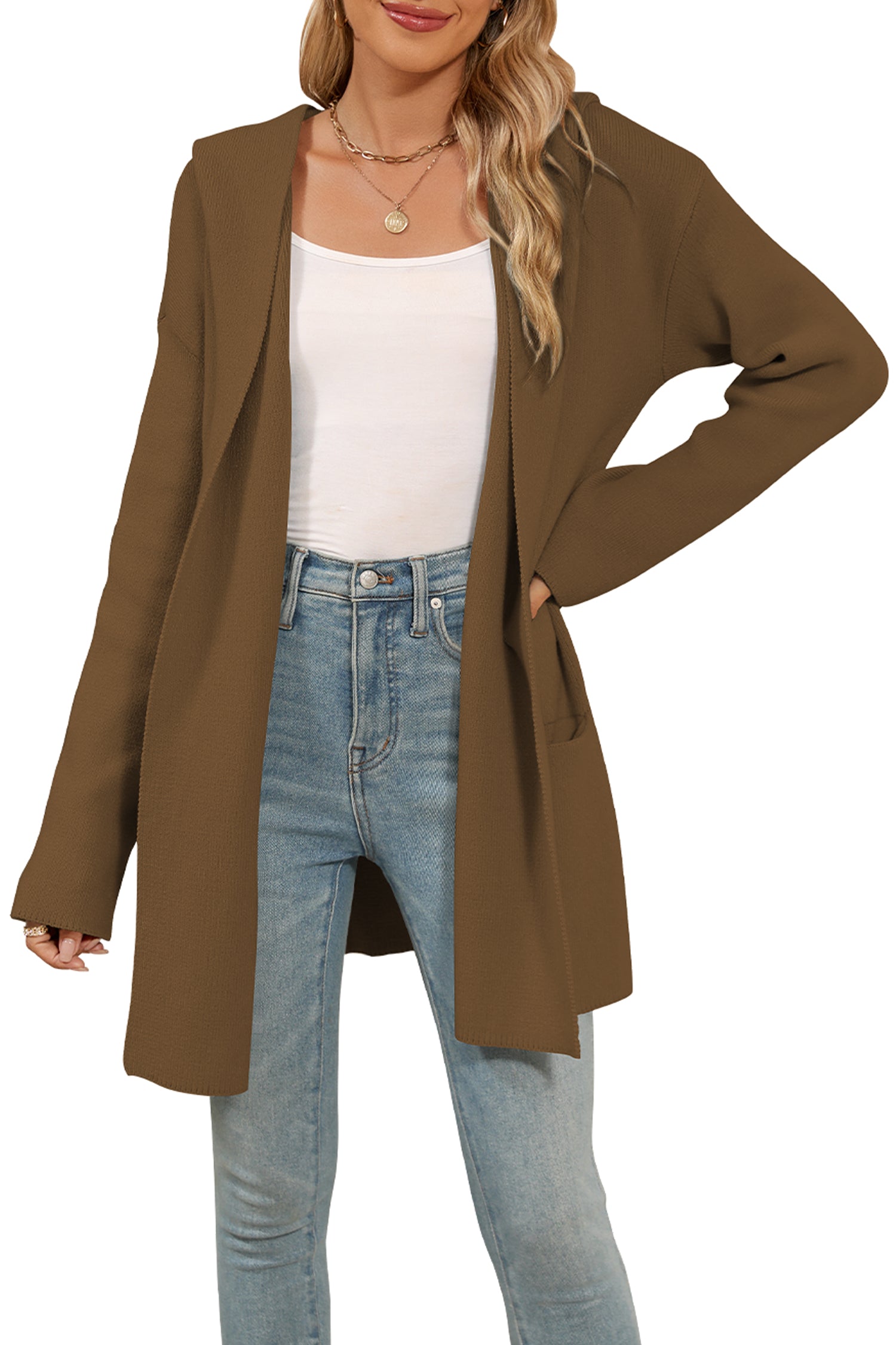 Cakulo Women's Oversized Hooded Cardigan Sweater