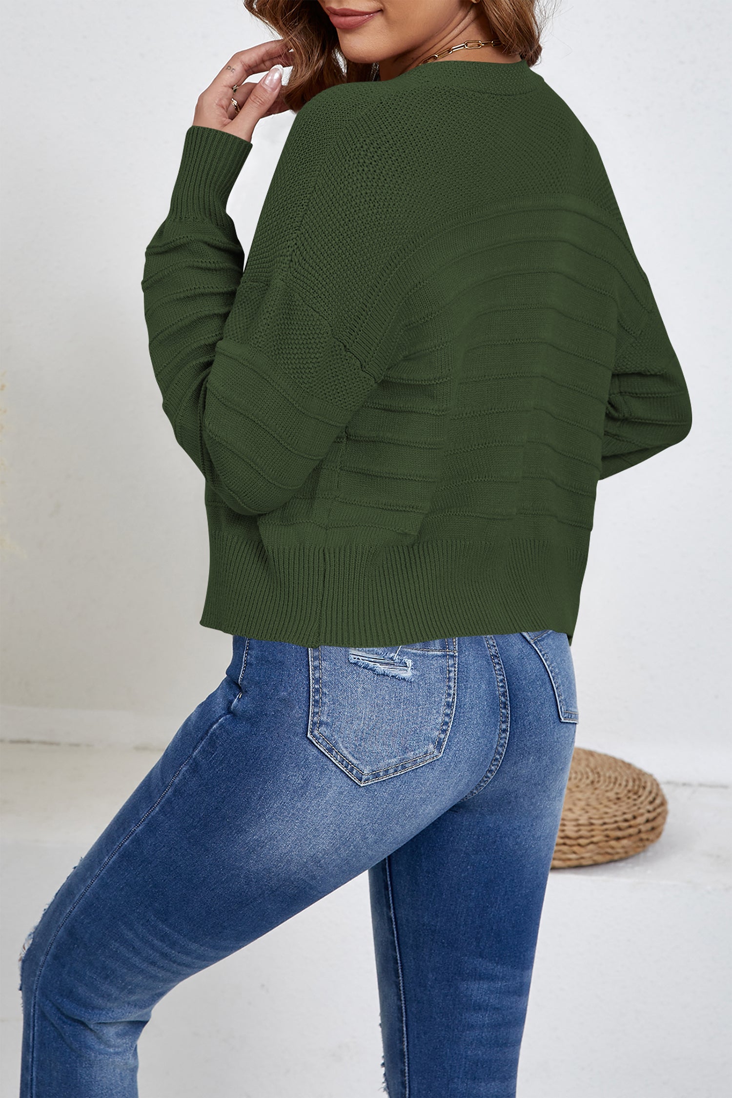 Cakulo Women's Cropped V Neck Button down Cardigan Sweaters