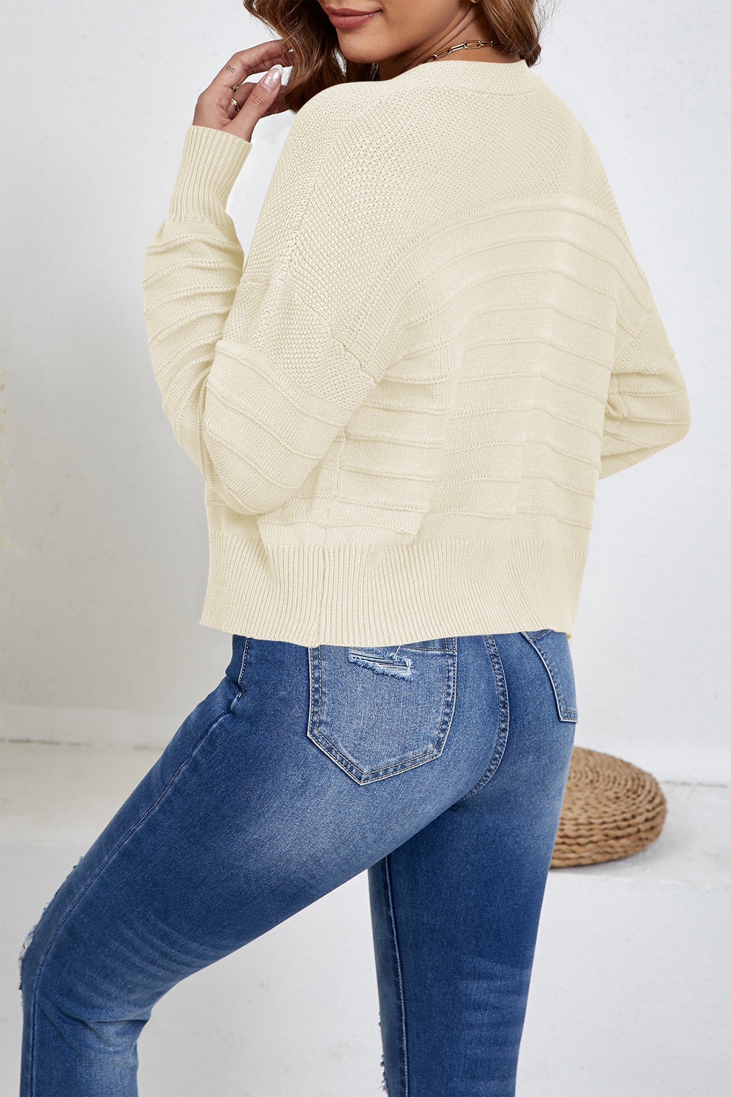 Cakulo Women's Cropped V Neck Button down Cardigan Sweaters
