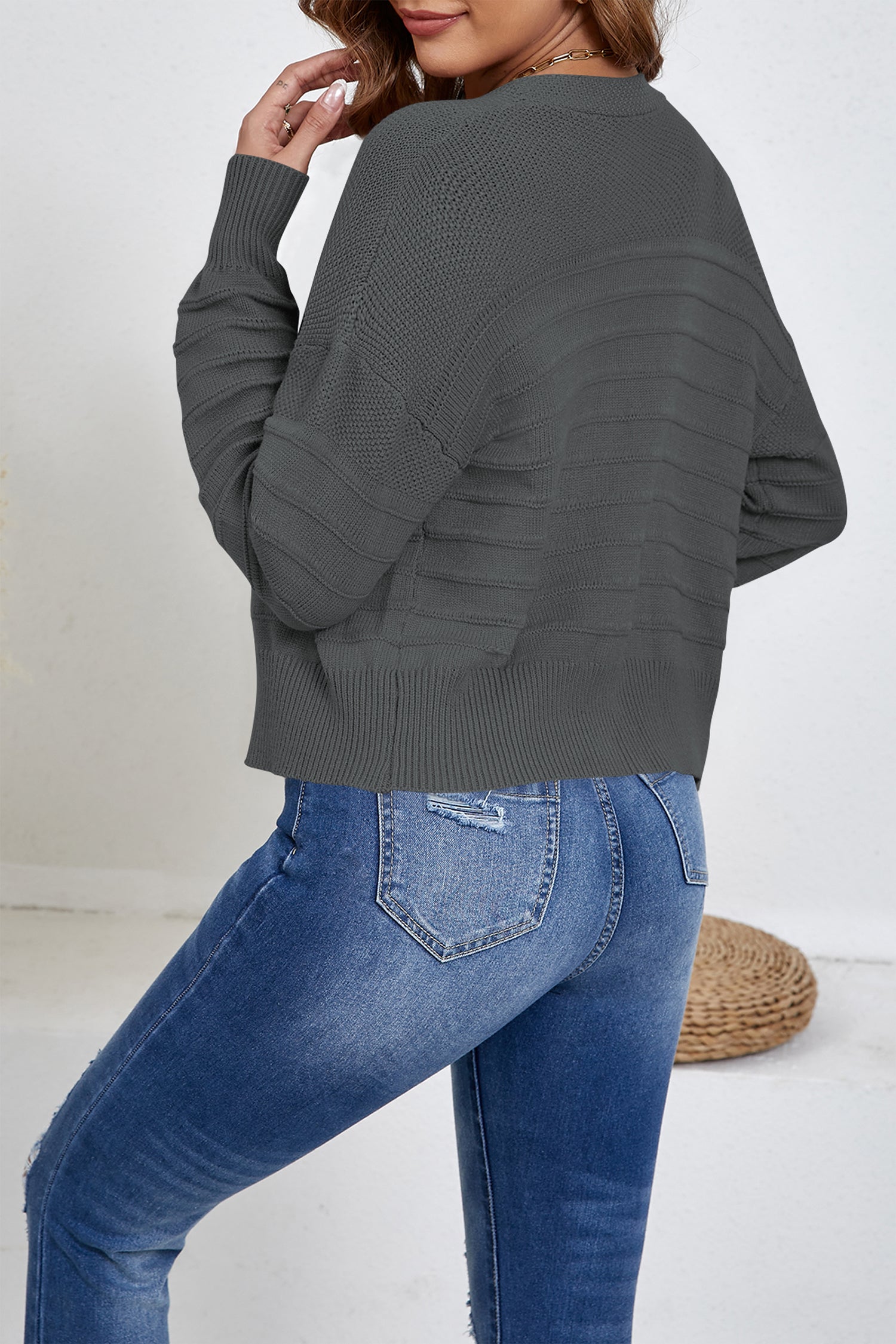 Cakulo Women's Cropped V Neck Button down Cardigan Sweaters
