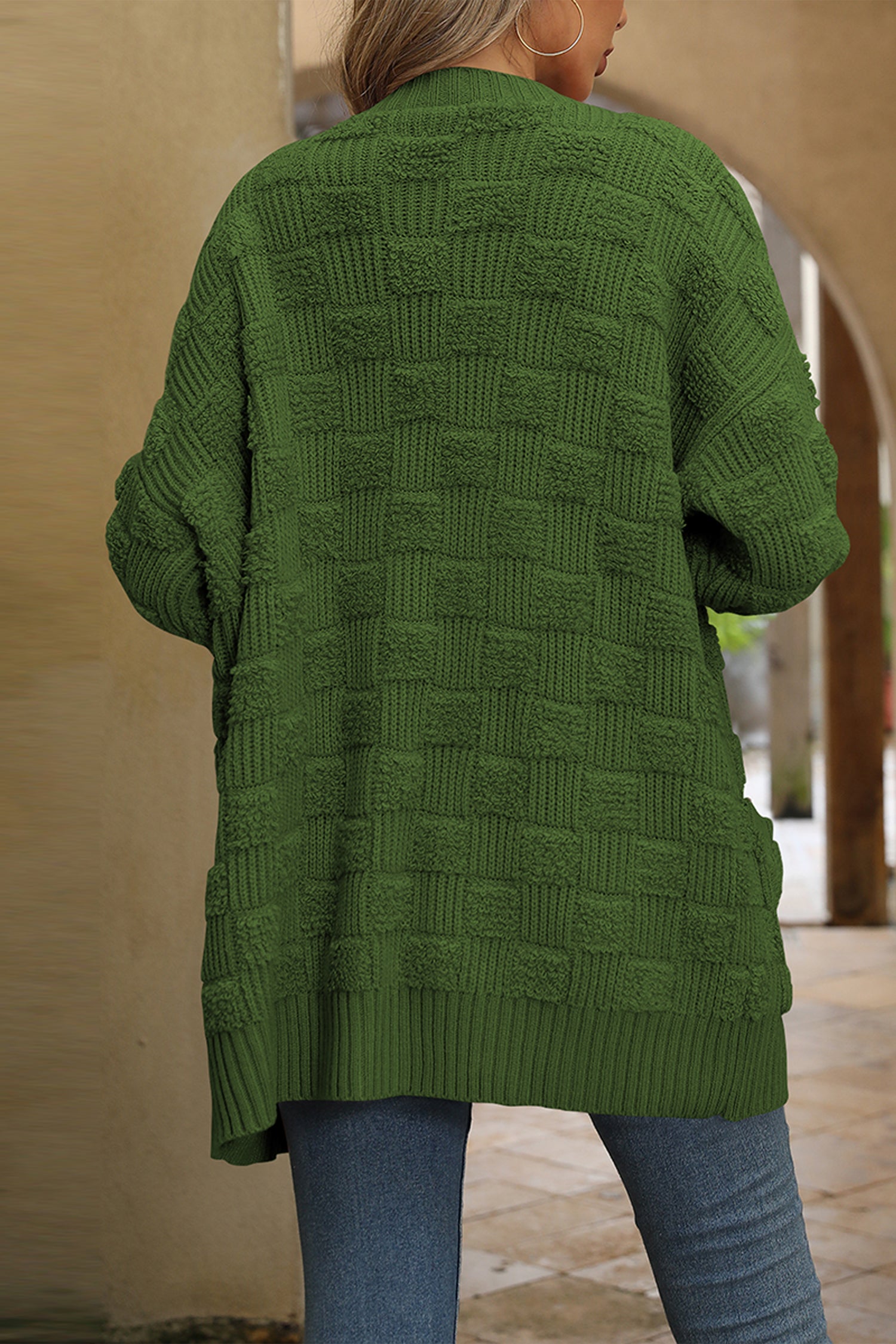 Cakulo Women's Oversized Checkered Cardigan