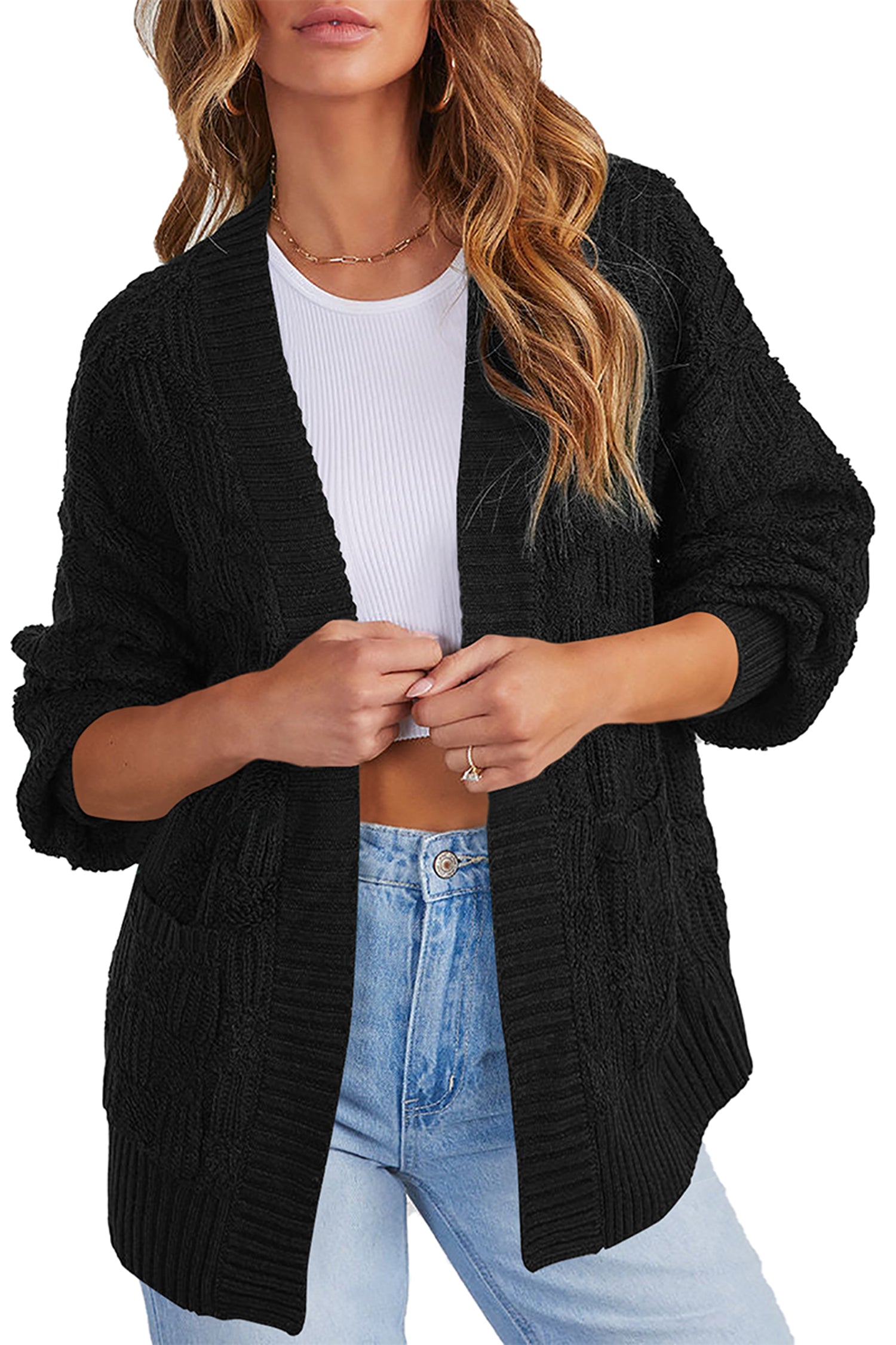 Cakulo Women's Oversized Checkered Cardigan