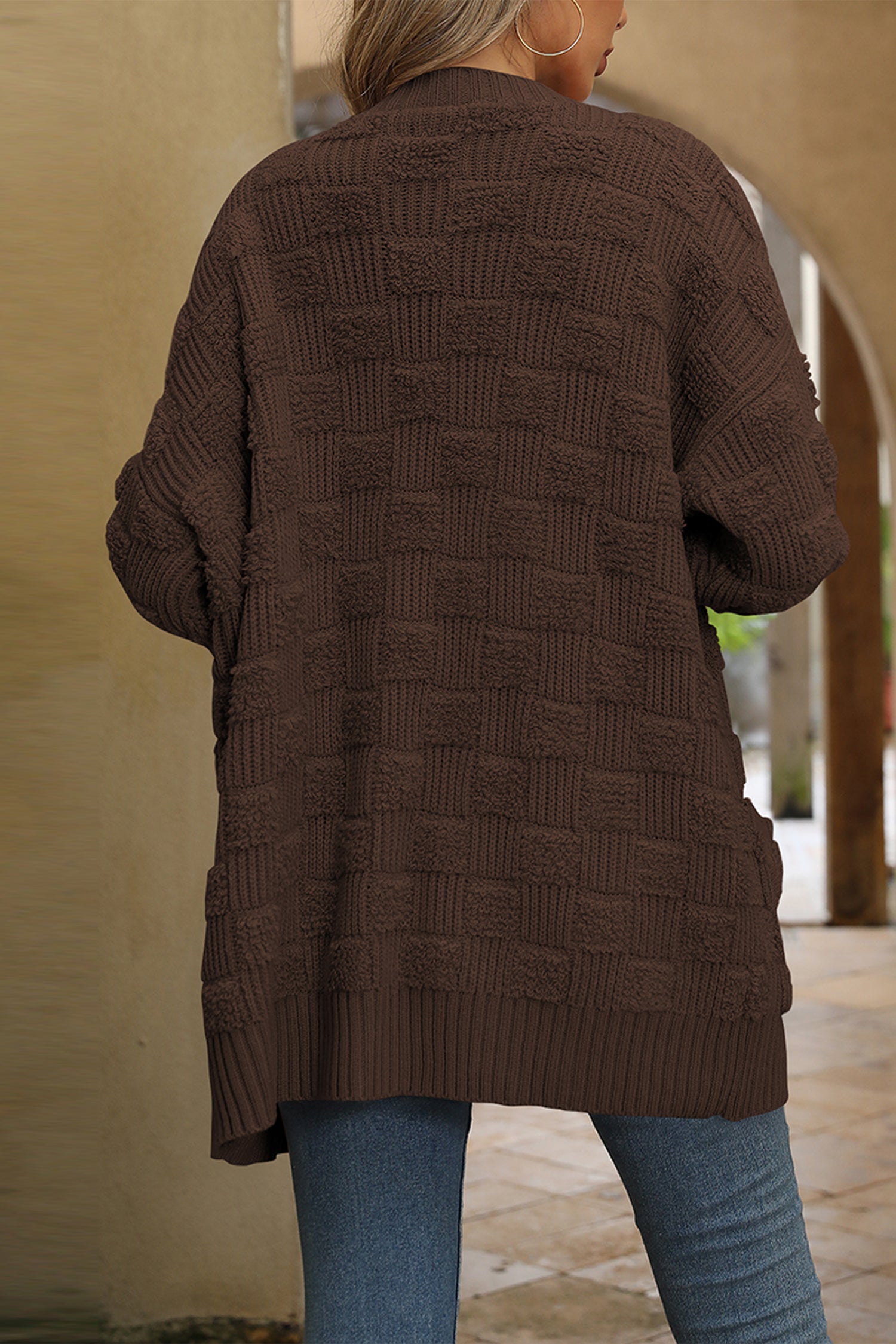 Cakulo Women's Oversized Checkered Cardigan