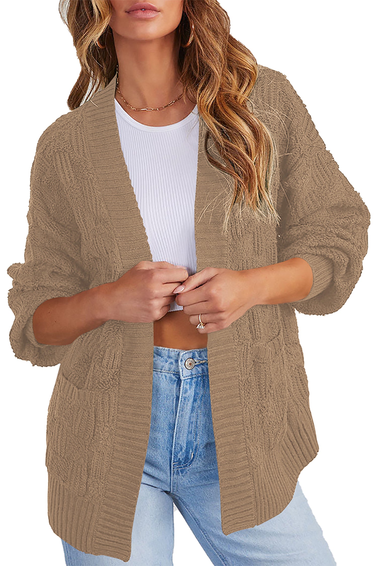 Cakulo Women's Oversized Checkered Cardigan