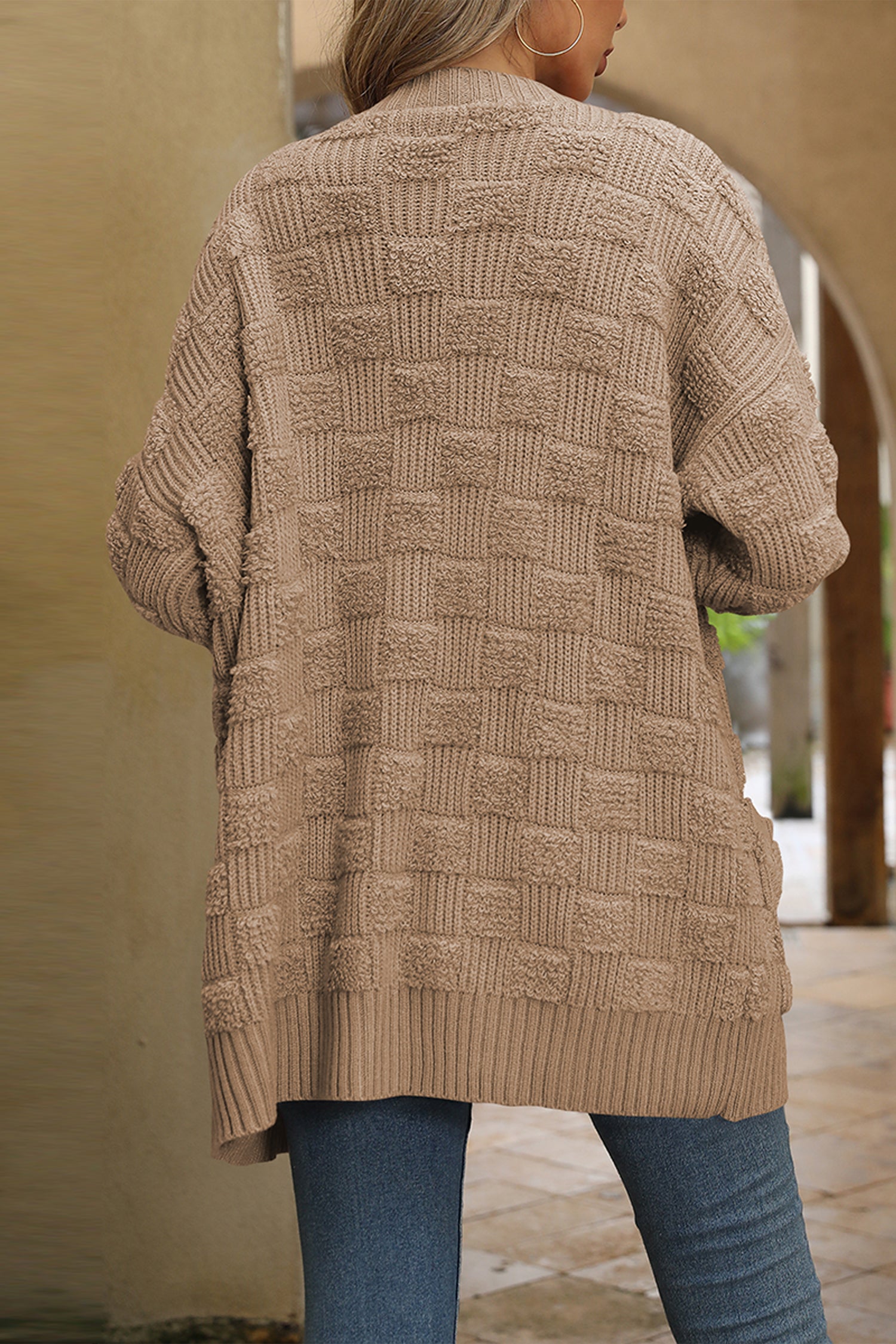 Cakulo Women's Oversized Checkered Cardigan