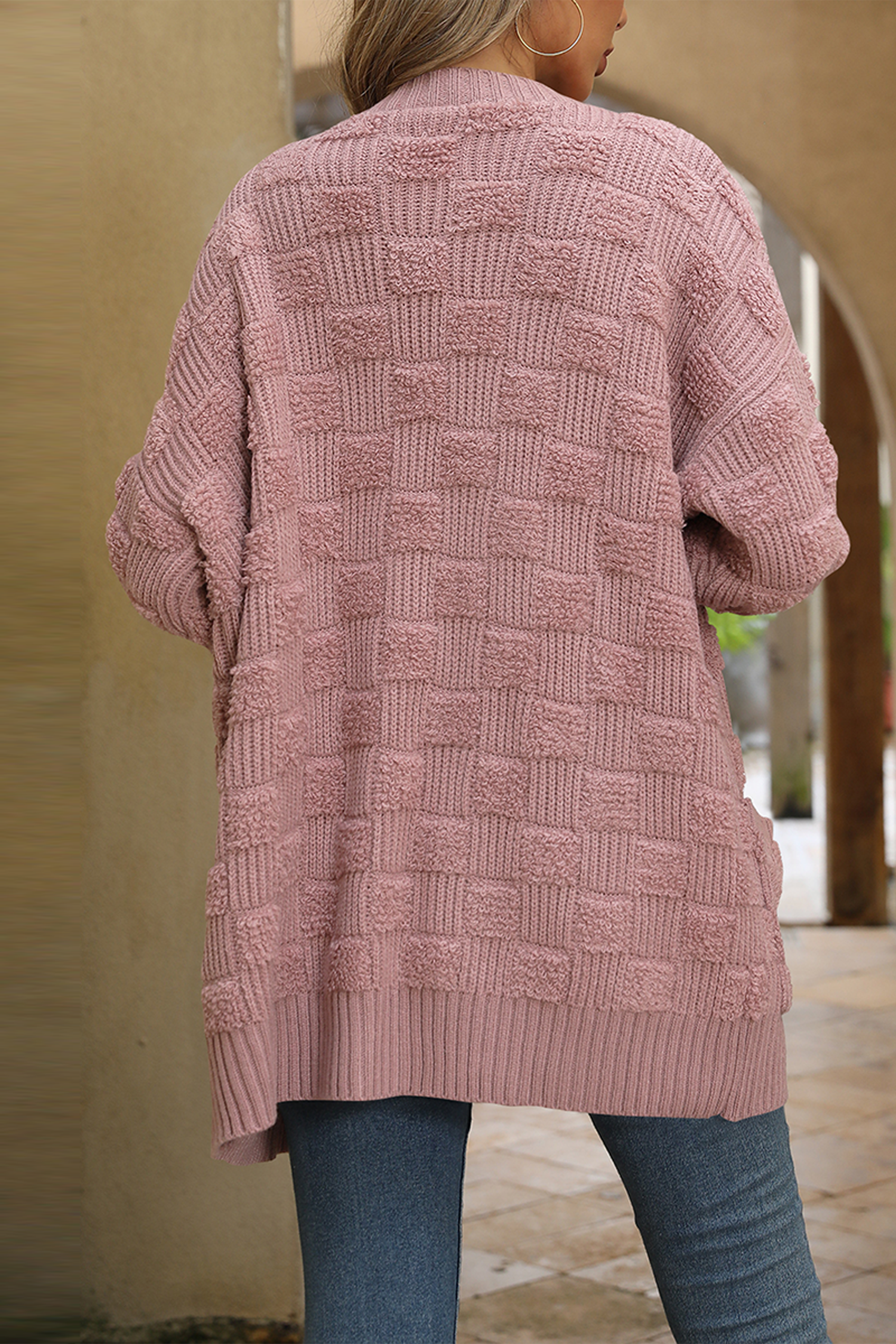 Cakulo Women's Oversized Checkered Cardigan
