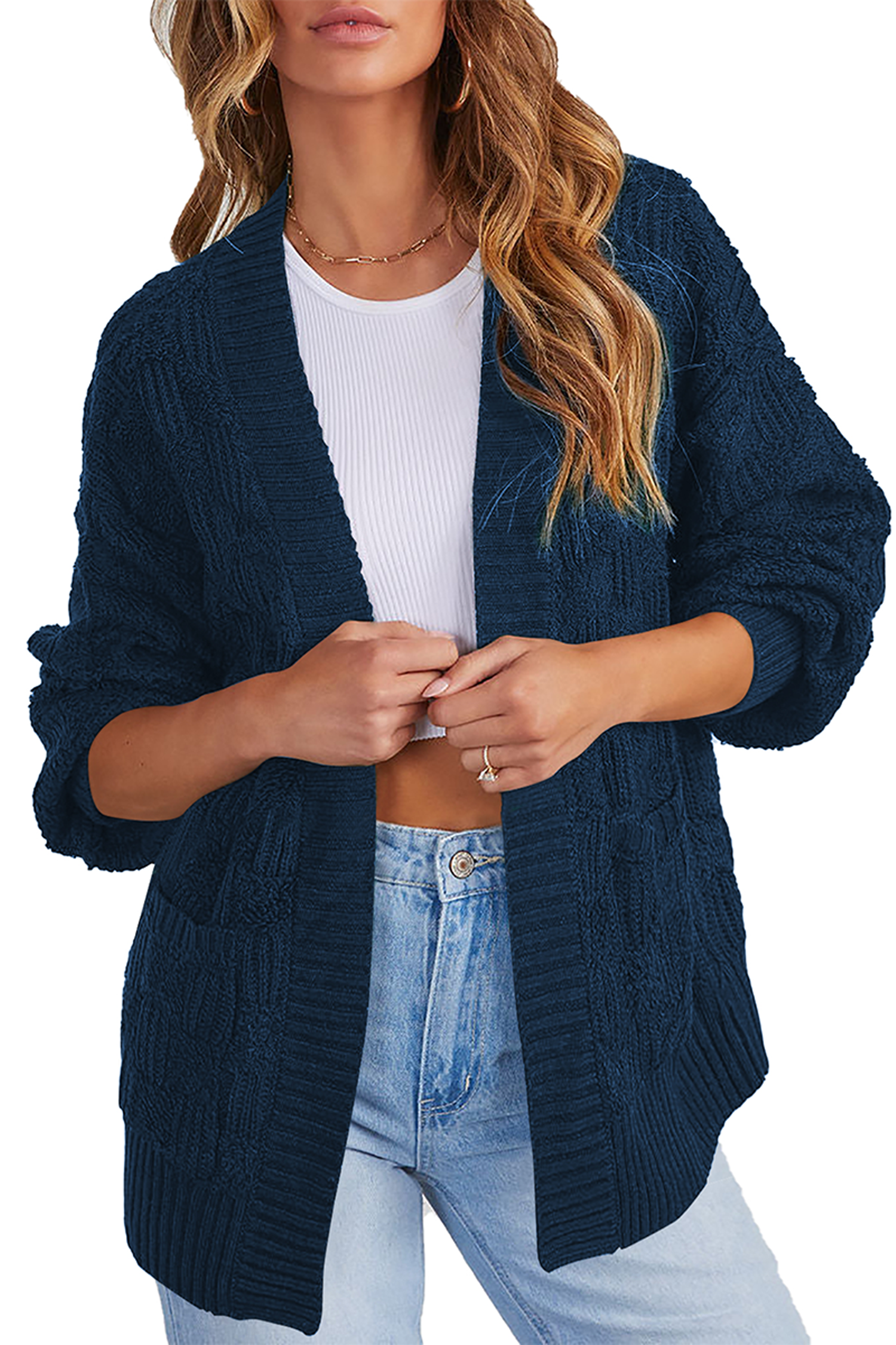 Cakulo Women's Oversized Checkered Cardigan