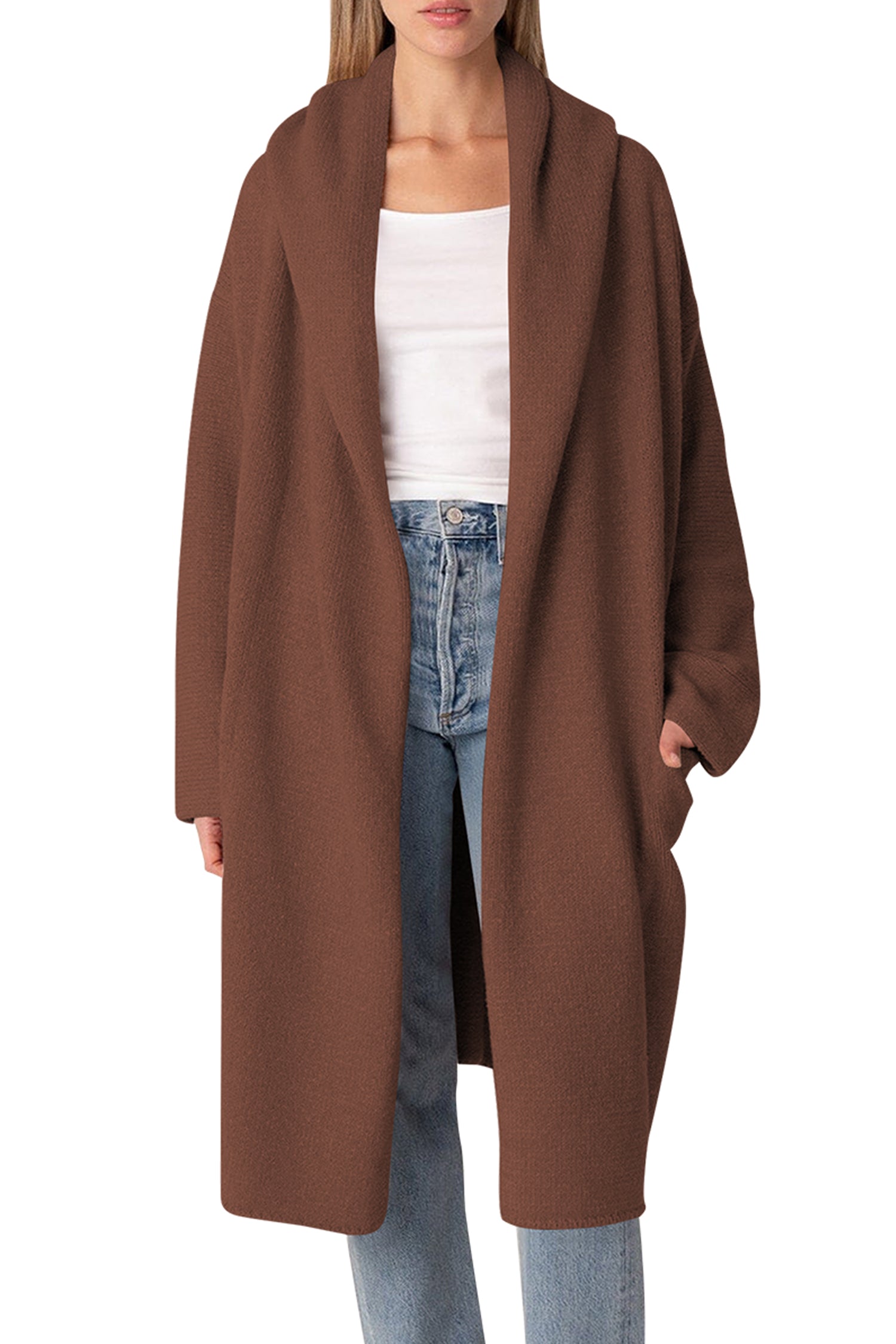 Cakulo Trendy Women's Oversized Hooded Fall Cardigan Sweater