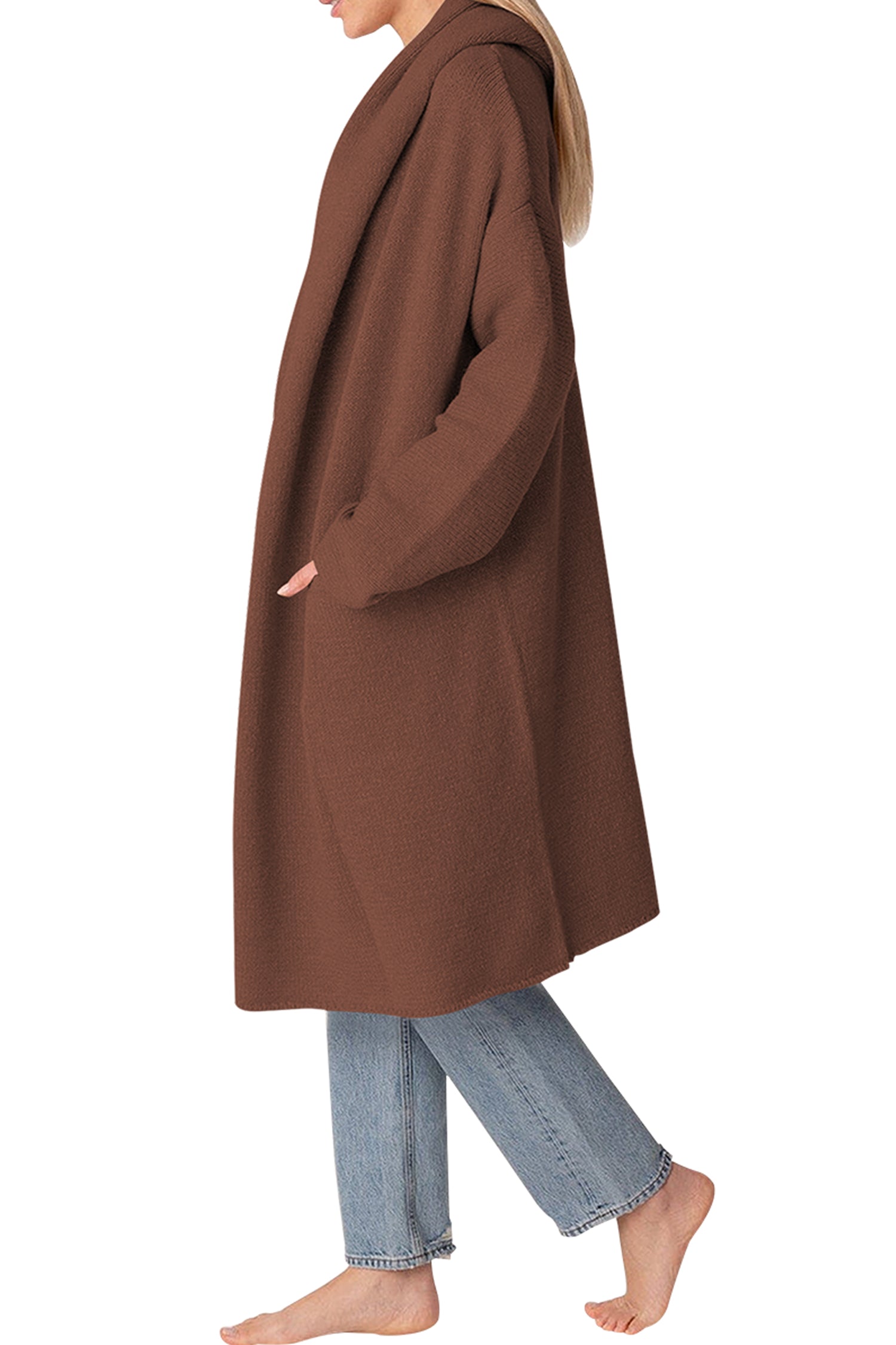 Cakulo Trendy Women's Oversized Hooded Fall Cardigan Sweater