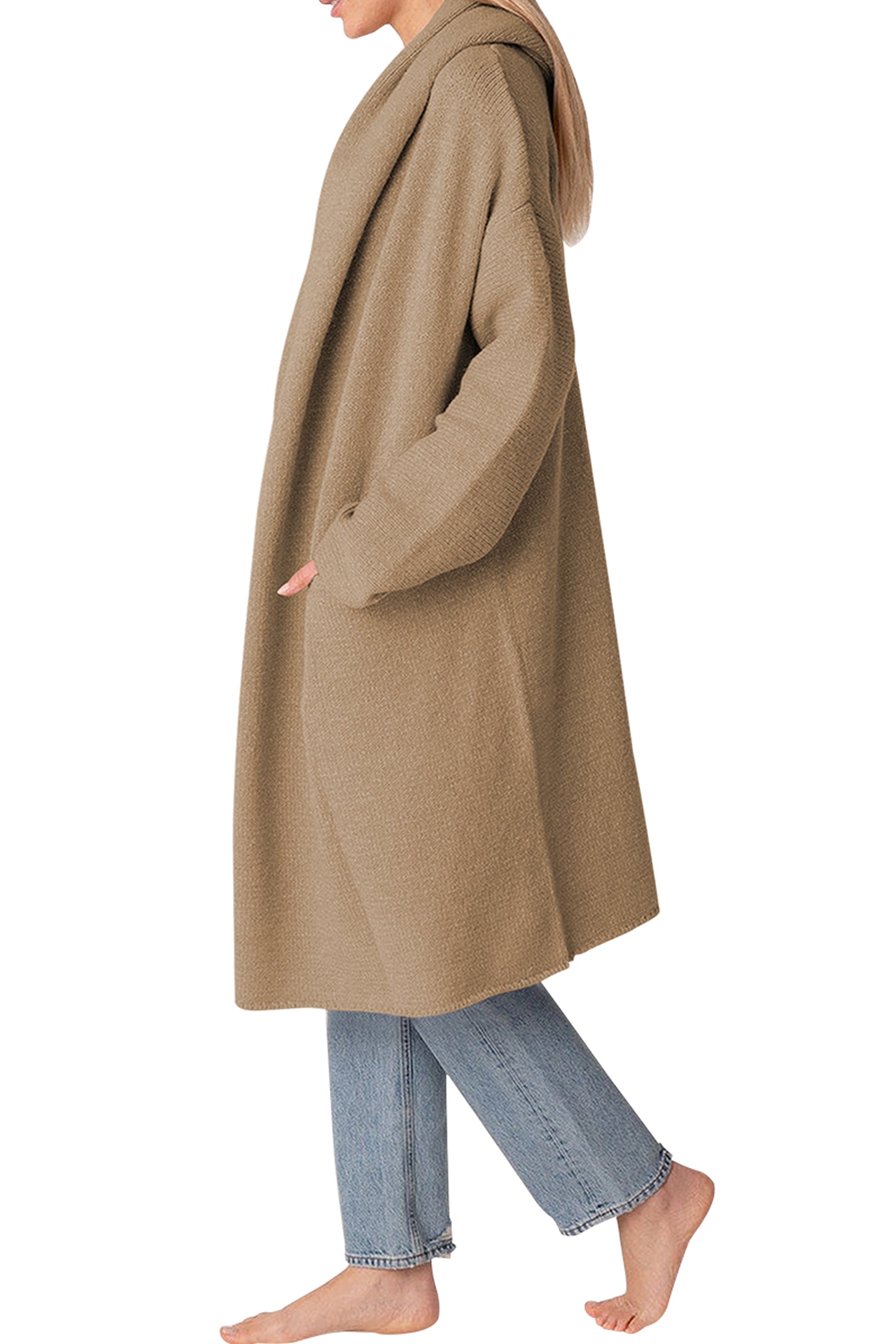 Cakulo Trendy Women's Oversized Hooded Fall Cardigan Sweater