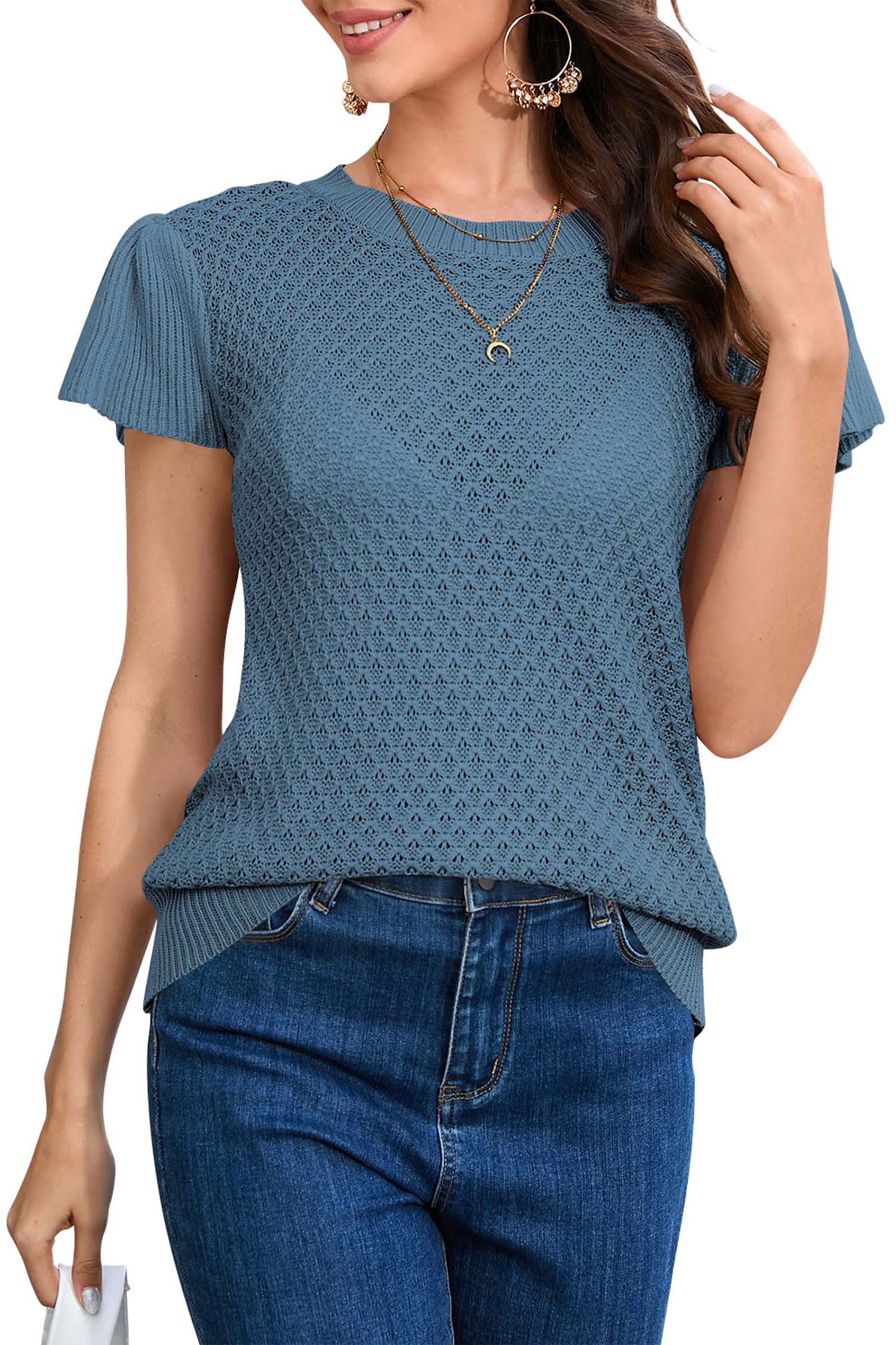 Cakulo Women's Summer Crochet Top