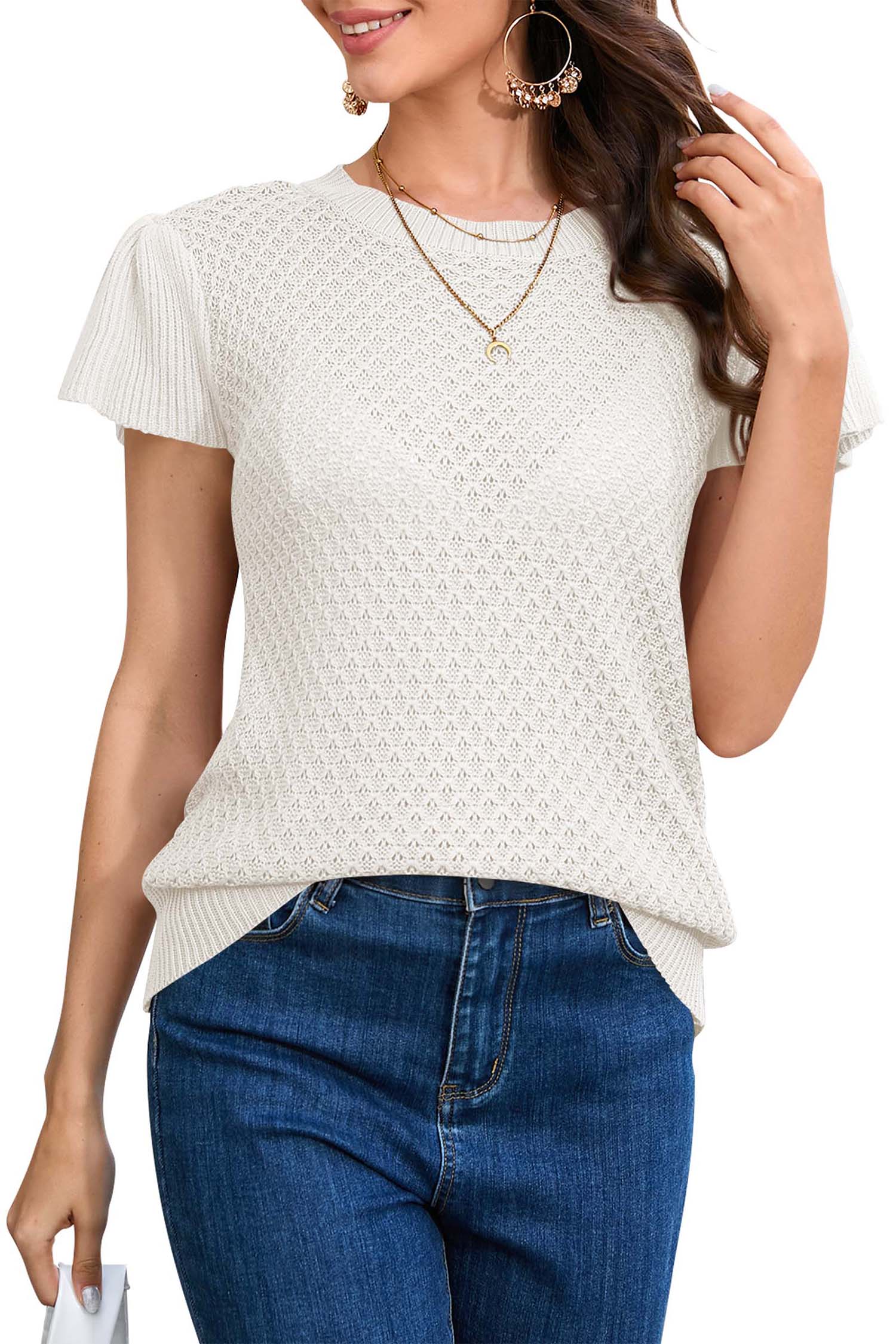 Cakulo Women's Summer Crochet Top