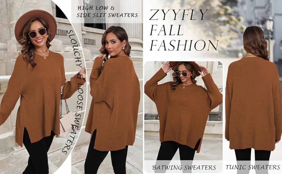 CAKULO Women's Batwing Oversized Loose Fall Knitted Pullover