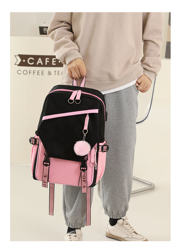 Yanmao Cat Backpack for Children, Elementary School Students in Grades Three to Six, Boys and Girls, Middle School Students, College Students, Campus Double Shoulder Bag