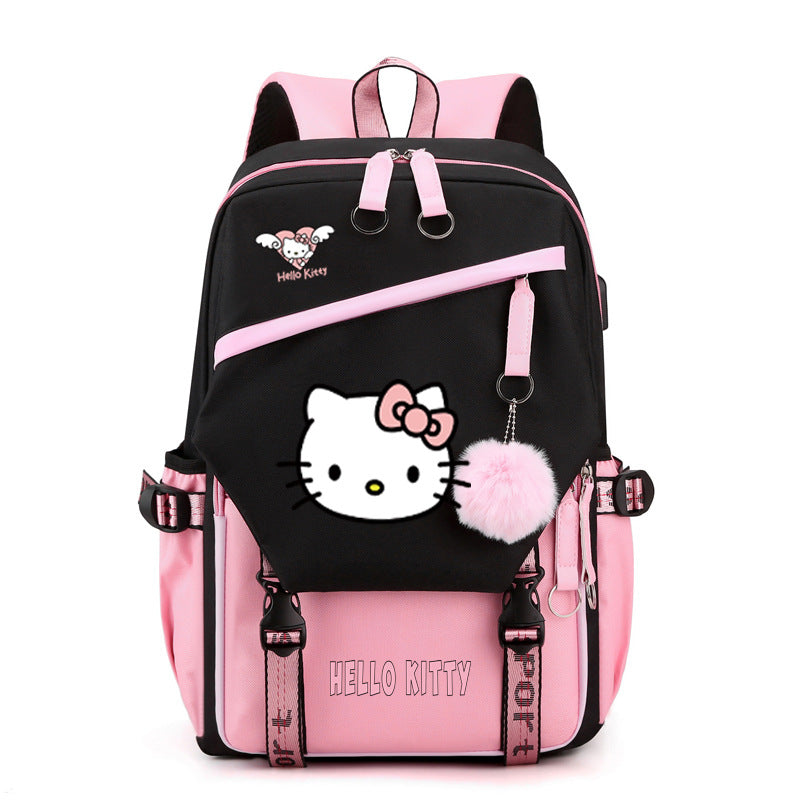 Yanmao Cat Backpack for Children, Elementary School Students in Grades Three to Six, Boys and Girls, Middle School Students, College Students, Campus Double Shoulder Bag