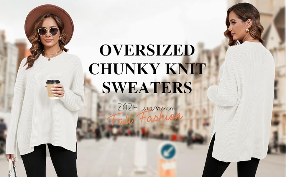 CAKULO Women's Batwing Oversized Loose Fall Knitted Pullover