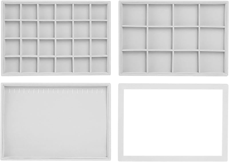 Organizer Set Velvet Tray with Lid Holds Rings Necklaces Bracelets