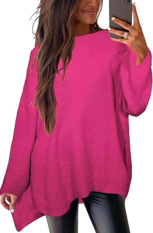 CAKULO Women's Batwing Oversized Loose Fall Knitted Pullover