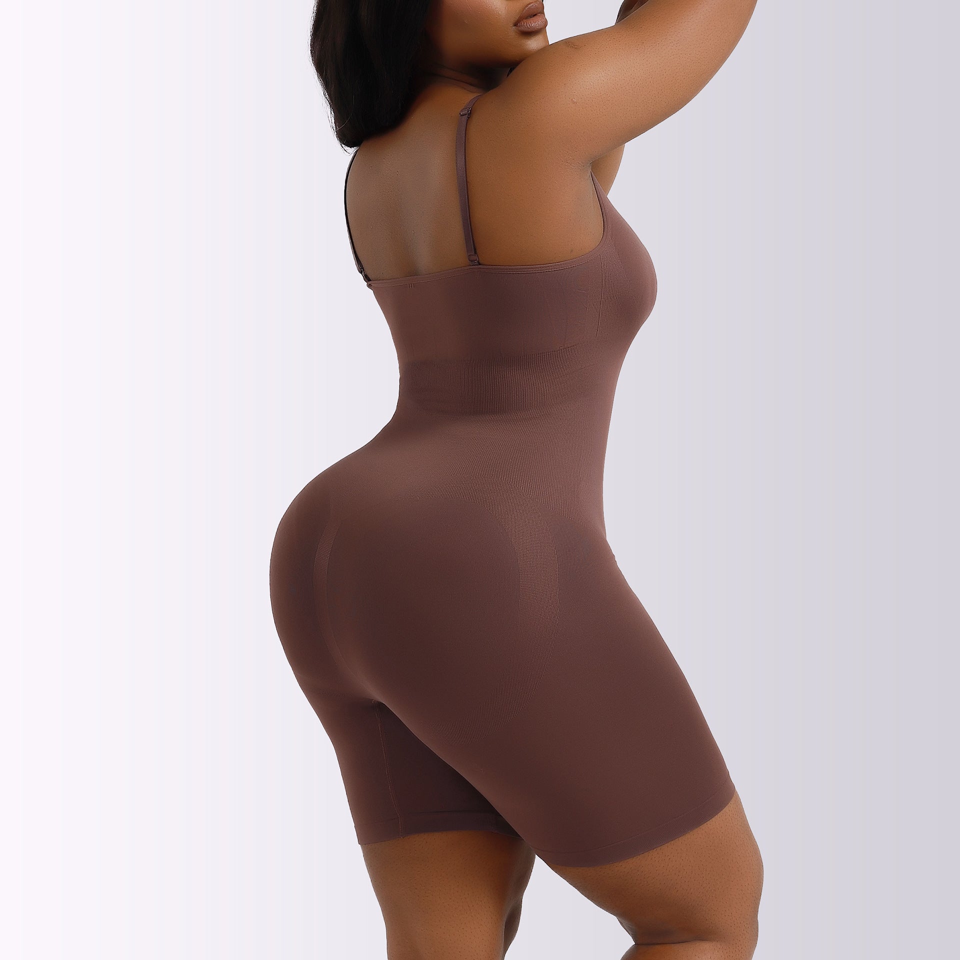 Cakulo Plus Size Postpartum Hip Lifting Seamless Full Body Belly Contraction One Piece Shapewear