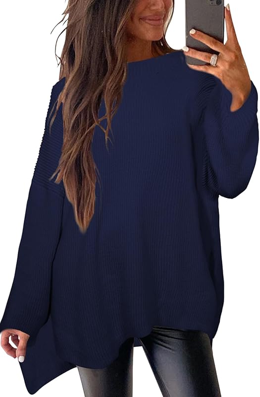 CAKULO Women's Batwing Oversized Loose Fall Knitted Pullover