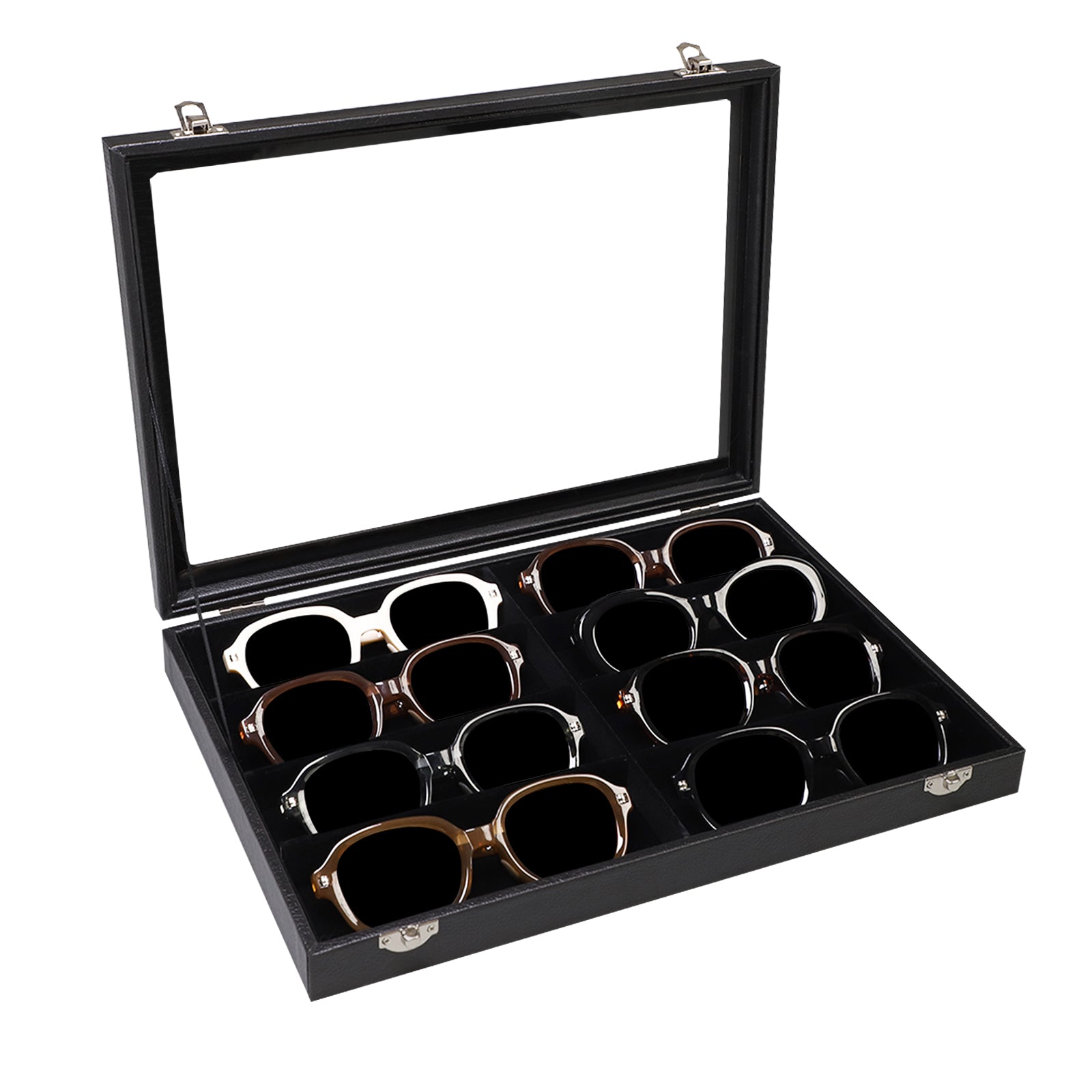 Cakulo Display Box Black Jewelry Storage Box with Clear Lid Holds Multiple