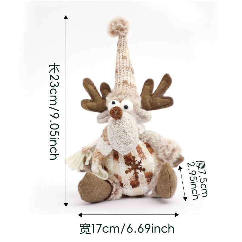 Christmas Decoration Supplies Pendant Striped Knitted Hat Rudolph Hanging Leg Doll Gnome Party Ornament