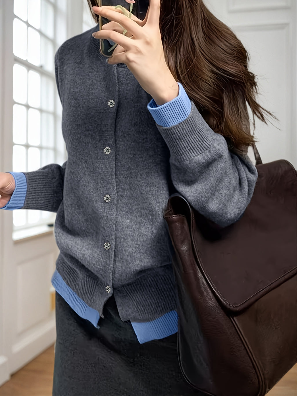 Cakulo FallFreshness Women's Soft Knitted Cardigan in Korean Style - Comfortable Stylish for Everyday Wear Soft Fabric Knitted Design Trendy Look