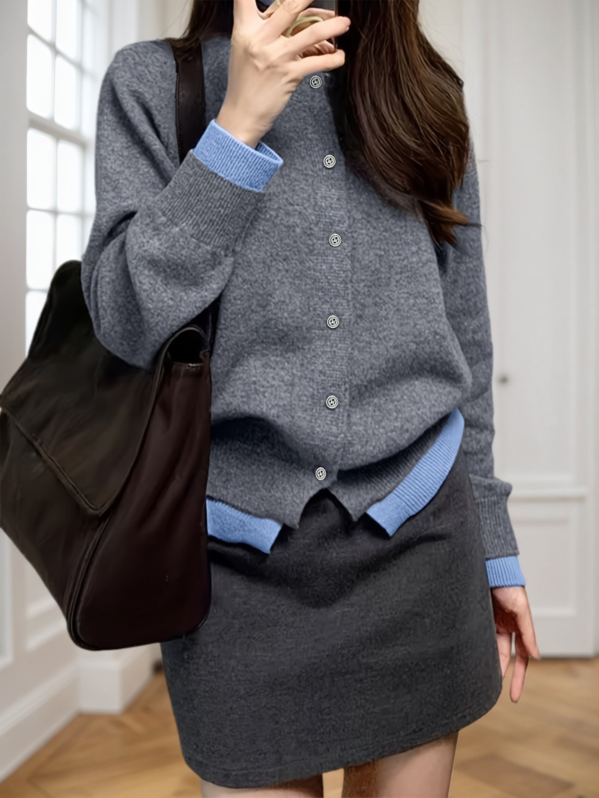 Cakulo FallFreshness Women's Soft Knitted Cardigan in Korean Style - Comfortable Stylish for Everyday Wear Soft Fabric Knitted Design Trendy Look