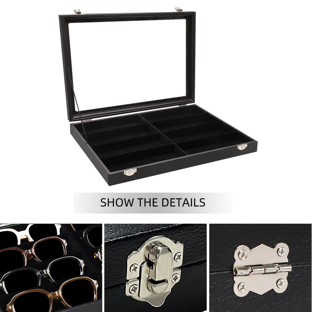 Cakulo Display Box Black Jewelry Storage Box with Clear Lid Holds Multiple