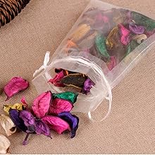Cakulo 100pcs Grey Organza Bags 5x7in Drawstring Jewelry Party Wedding Favors