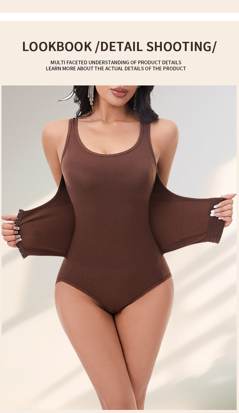 Cakulo Women's One-Piece Shapewear Double-Layer Abdomen Control