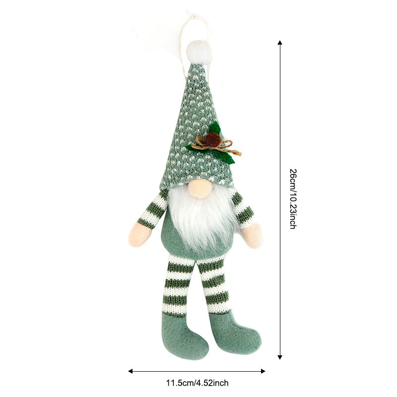 Christmas Decoration Supplies Pendant Striped Knitted Hat Rudolph Hanging Leg Doll Gnome Party Ornament