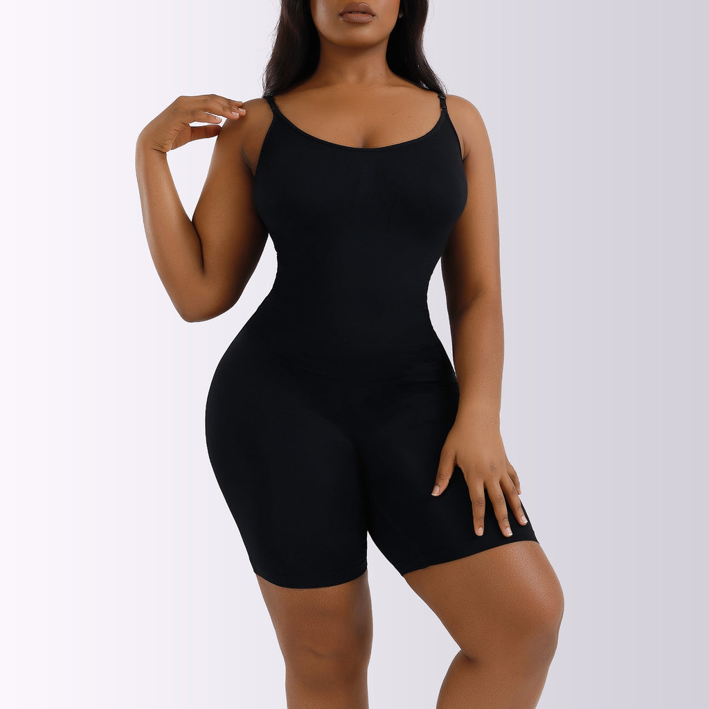Cakulo Plus Size Postpartum Hip Lifting Seamless Full Body Belly Contraction One Piece Shapewear